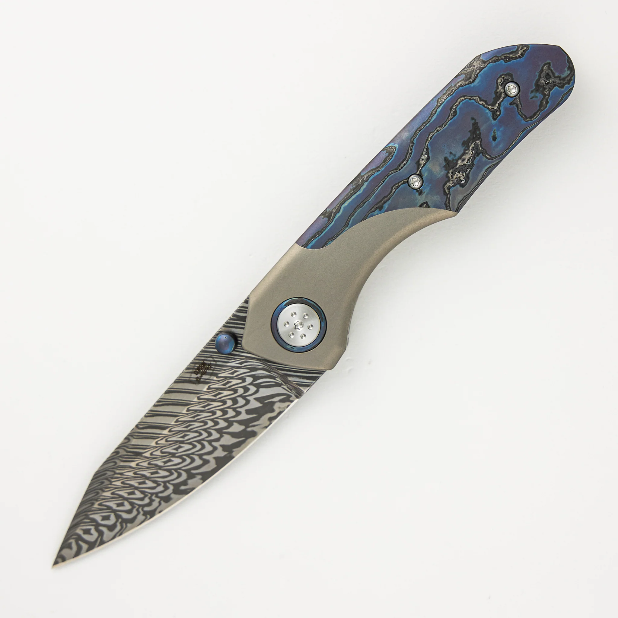 Keen - Titanium/DarkTi Handle - Damasteel Blade
