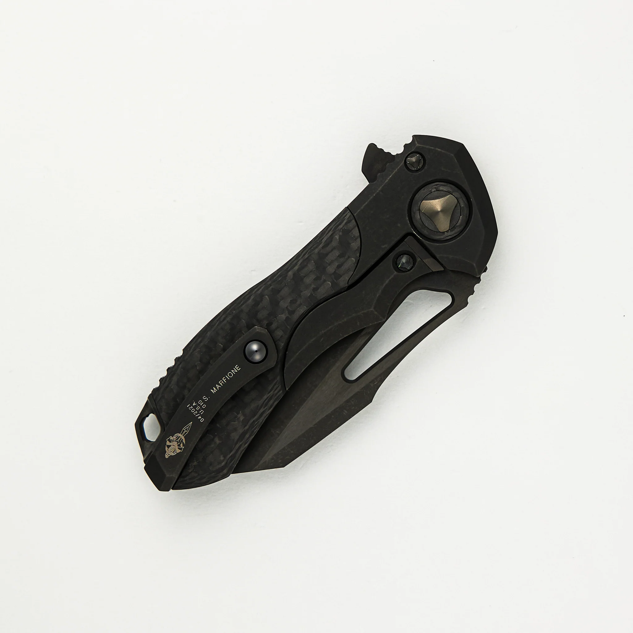 Marfione Custom Knives Protocol - Wharncliffe - CTS-204P Blade - DLC Apocalyptic Titanium and Carbon Fiber Handle - S/N 010 - Image 4