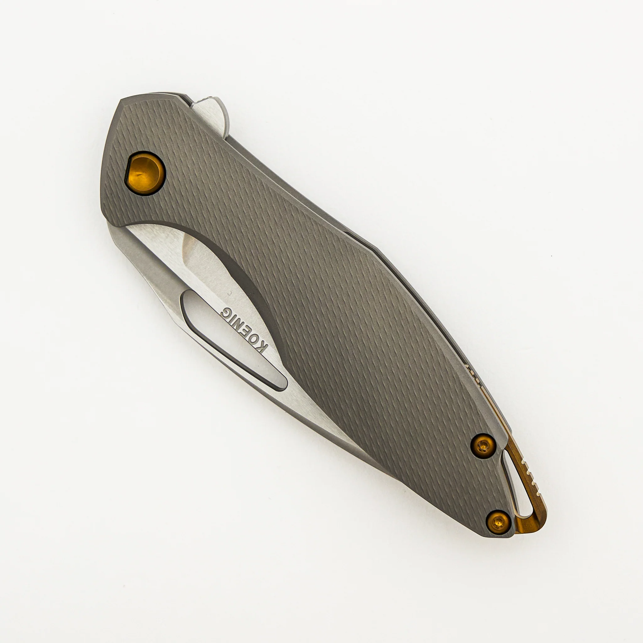 Arius - Corda Titanium Handle - Bronze Hardware - Burnished W/ Polished Flats M390 Blade - Image 3