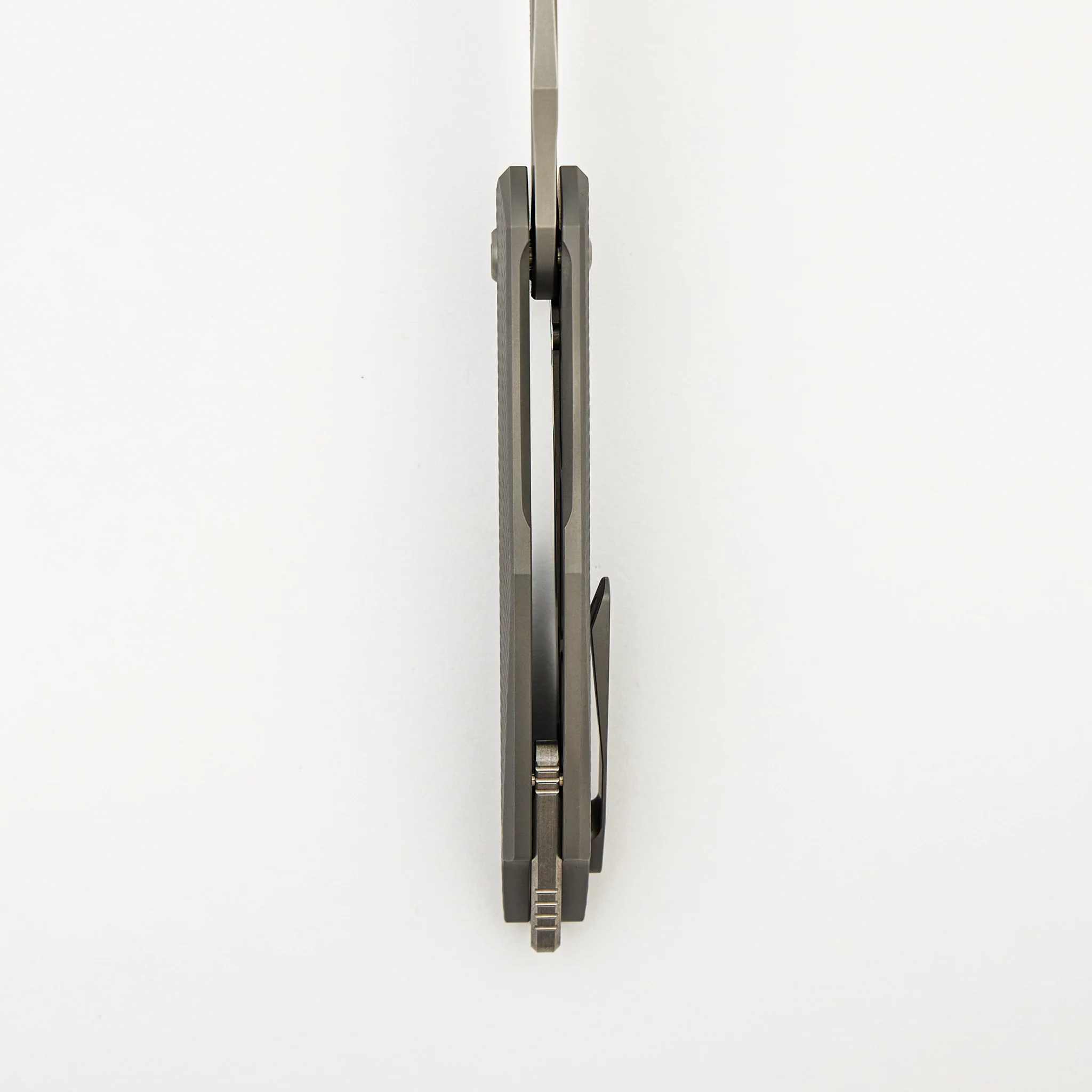 Arius - Corda Titanium Handle - Silver Hardware - Burnished W/ Polished Flats M398 Blade - Image 7