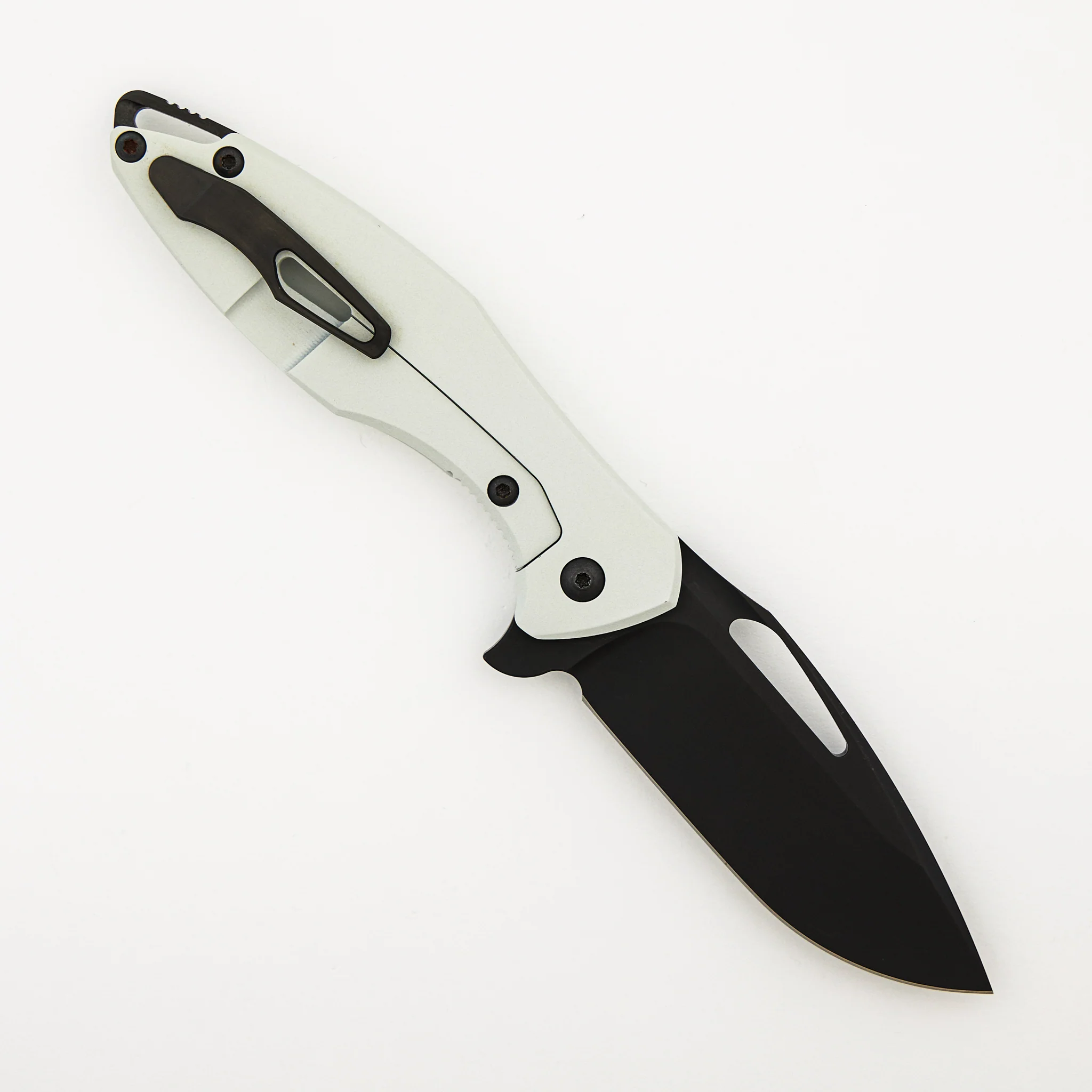 Arius - Smooth Titanium Handle - Black Hardware - Black CTS-XHP Blade - Image 2
