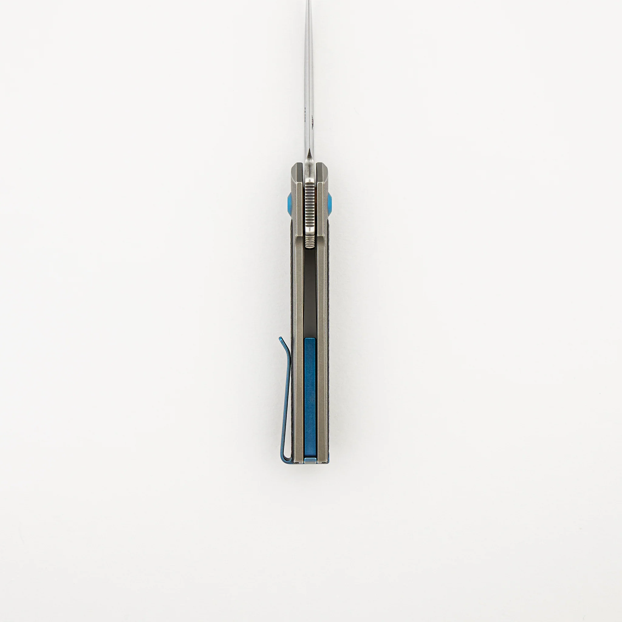 ARN - Grey/Blue - Titanium Handle - Carbon Fiber Inlays - RWL34 Blade - Image 6