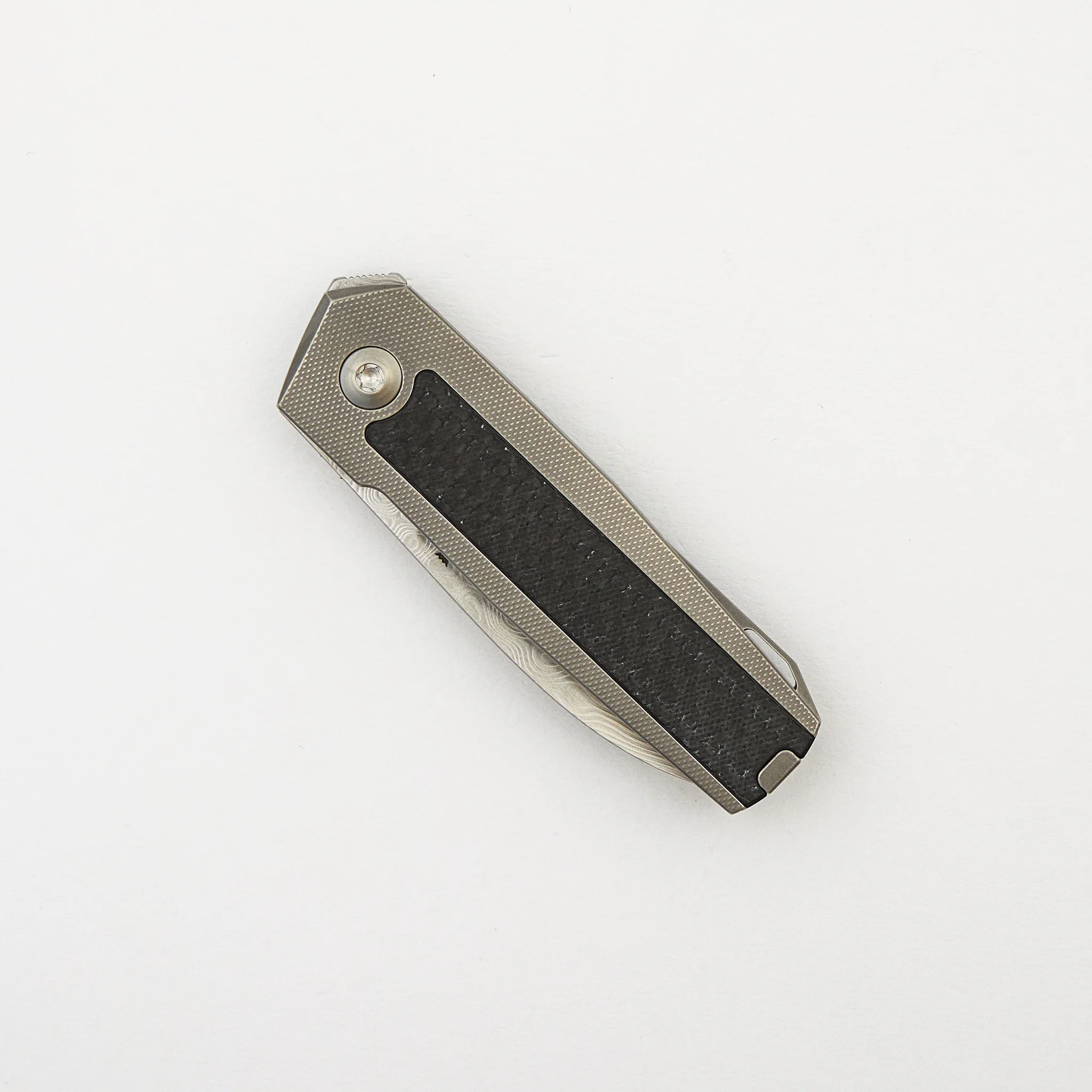 ARN - Grey/Satin - Titanium Handle - Carbon Fiber Inlays - Damasteel Blade - #110 - Image 3