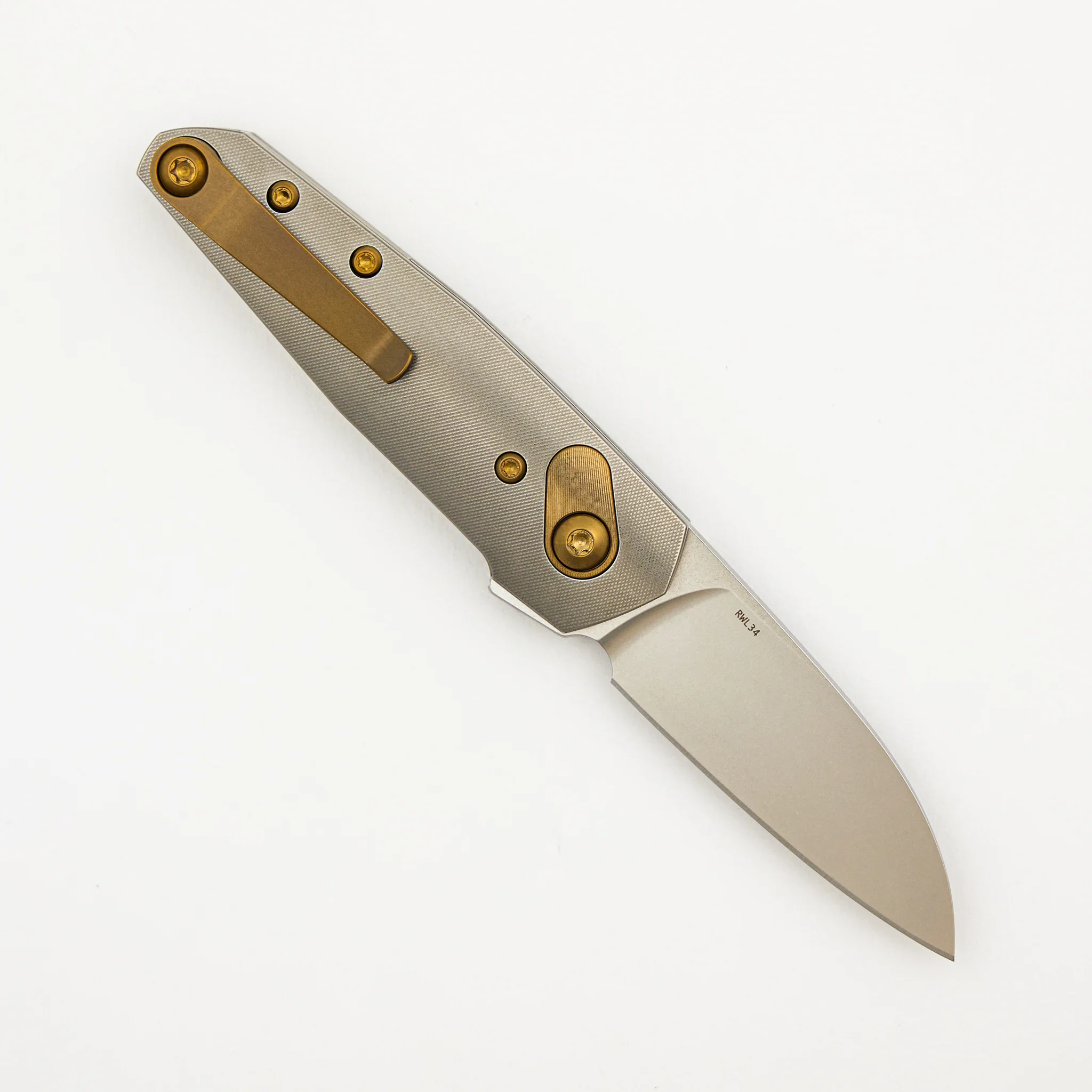 Aros - Grey/Amber Titanium Handle - RWL34 Blade - Image 2