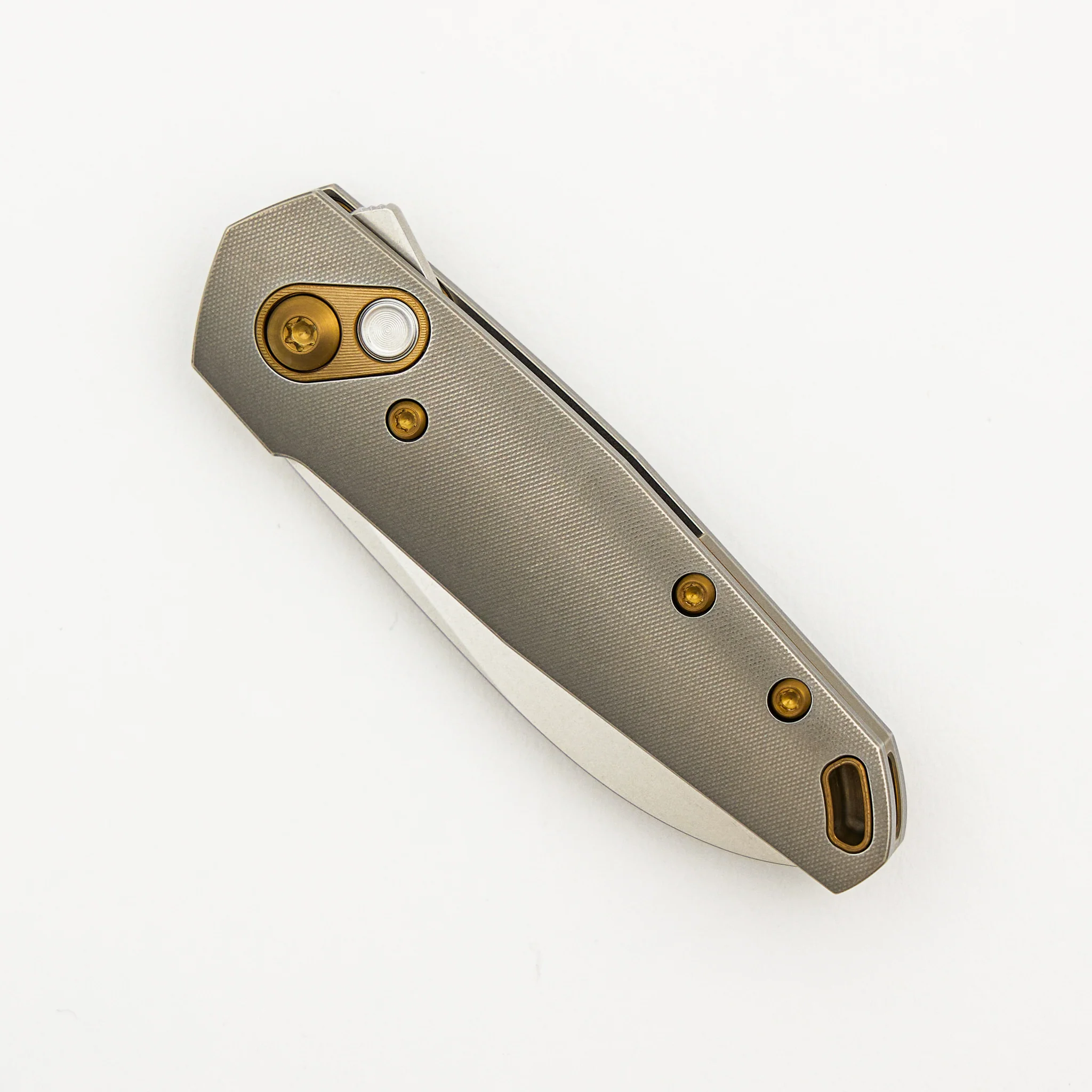 Aros - Grey/Amber Titanium Handle - RWL34 Blade - Image 3