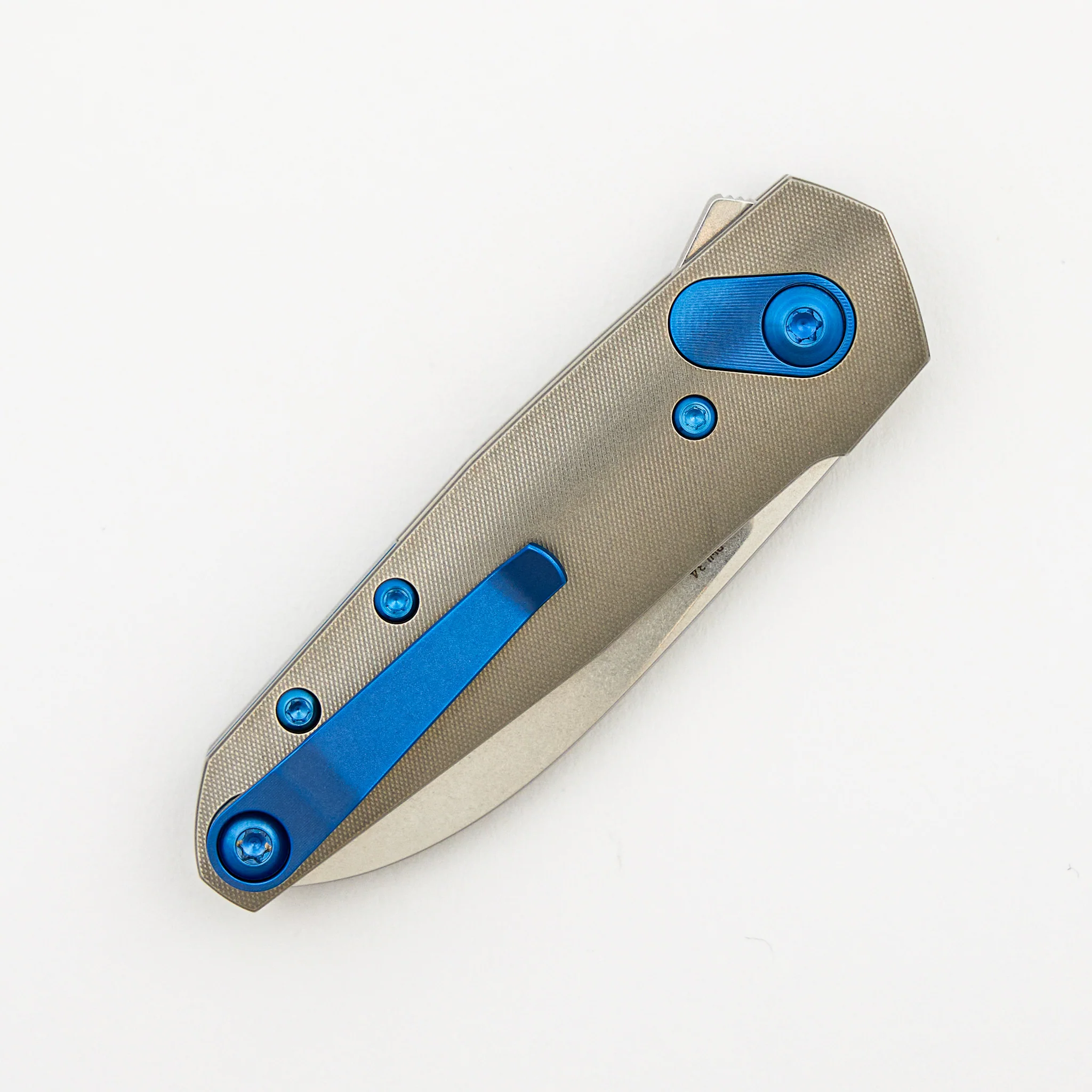Aros - Grey/Blue Titanium Handle - RWL34 Blade - Image 4