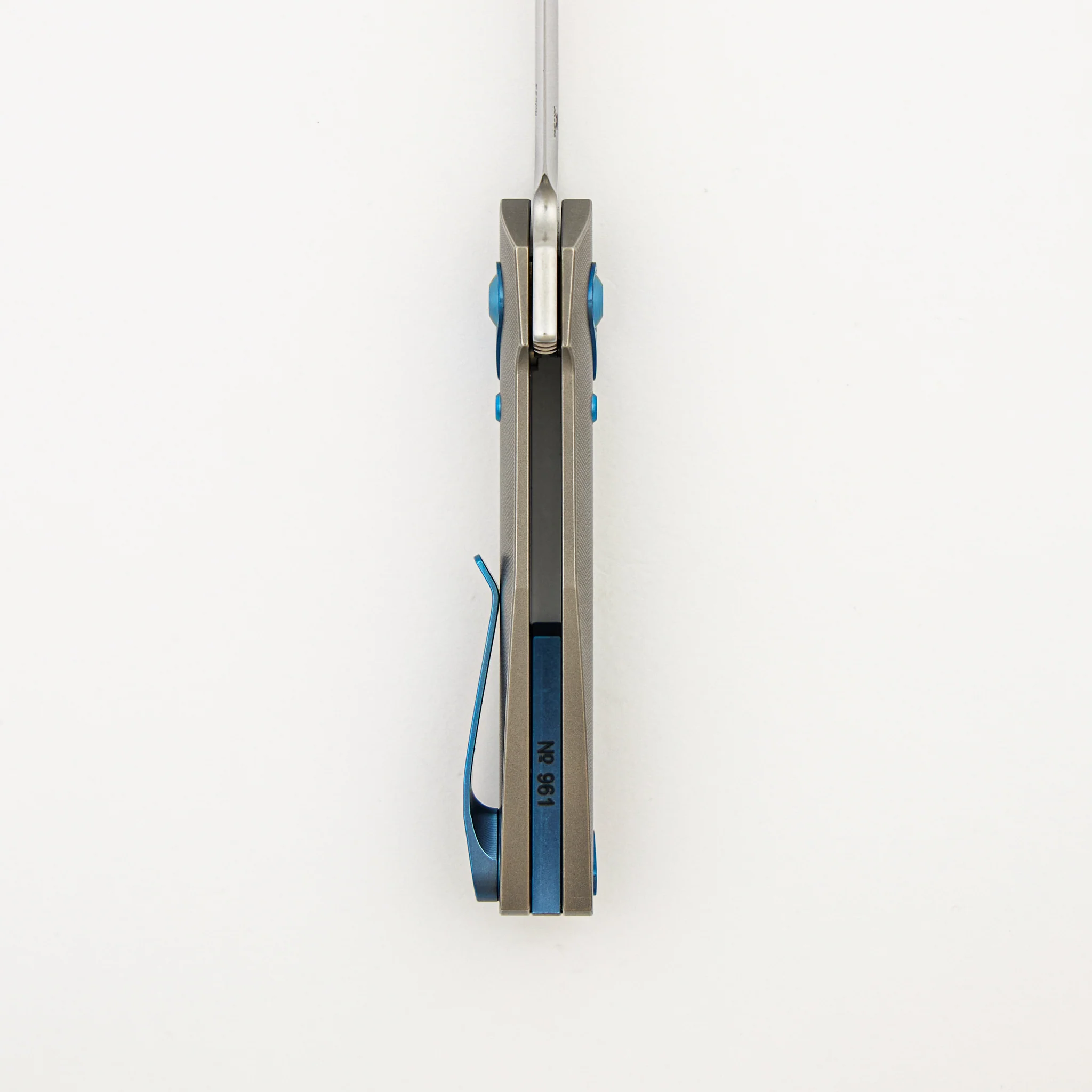 Aros - Grey/Blue Titanium Handle - RWL34 Blade - Image 6