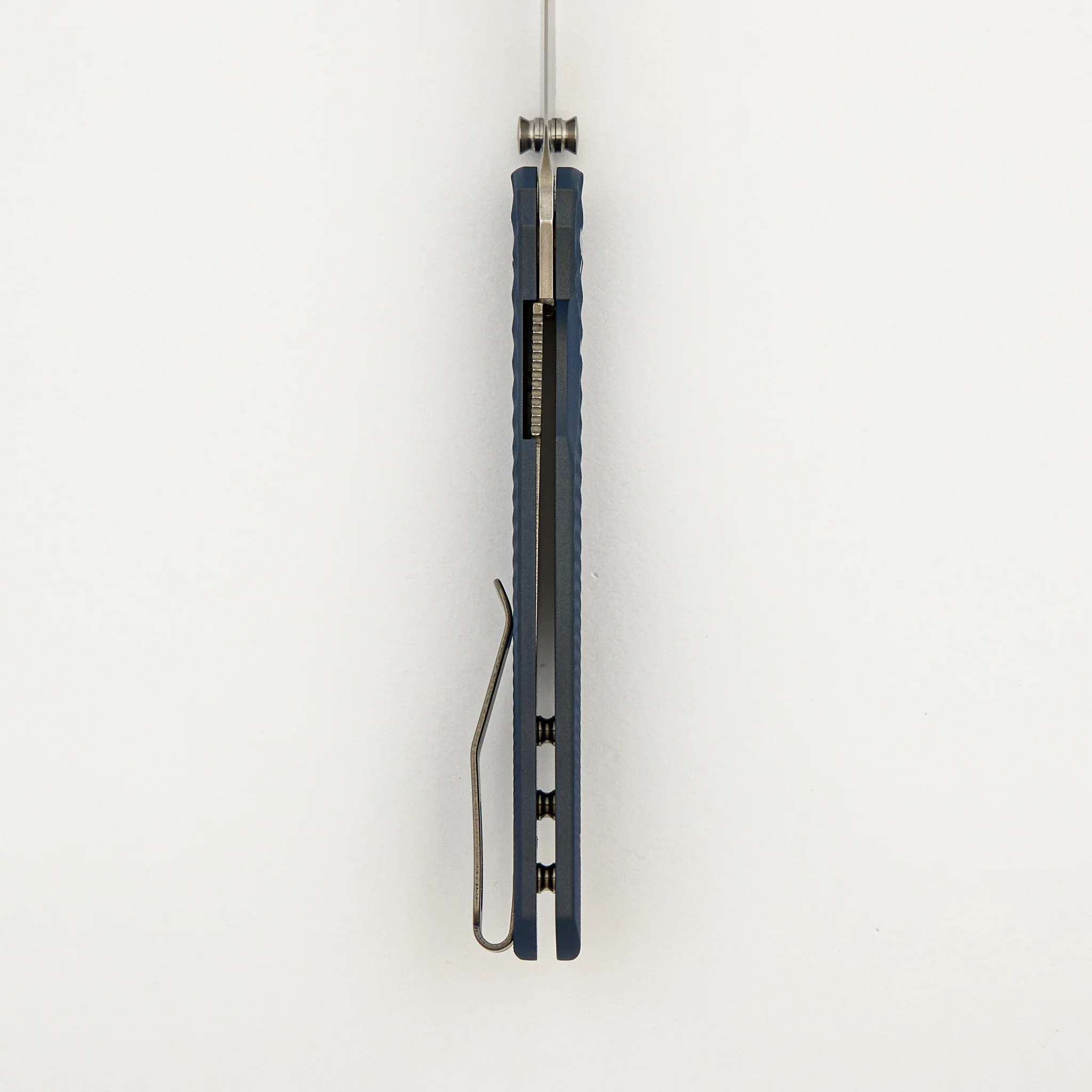 Atom Linerlock - Blue Cerakote Titanium Lizard Skin 3D Handle - MagnaCut Blade - Image 6