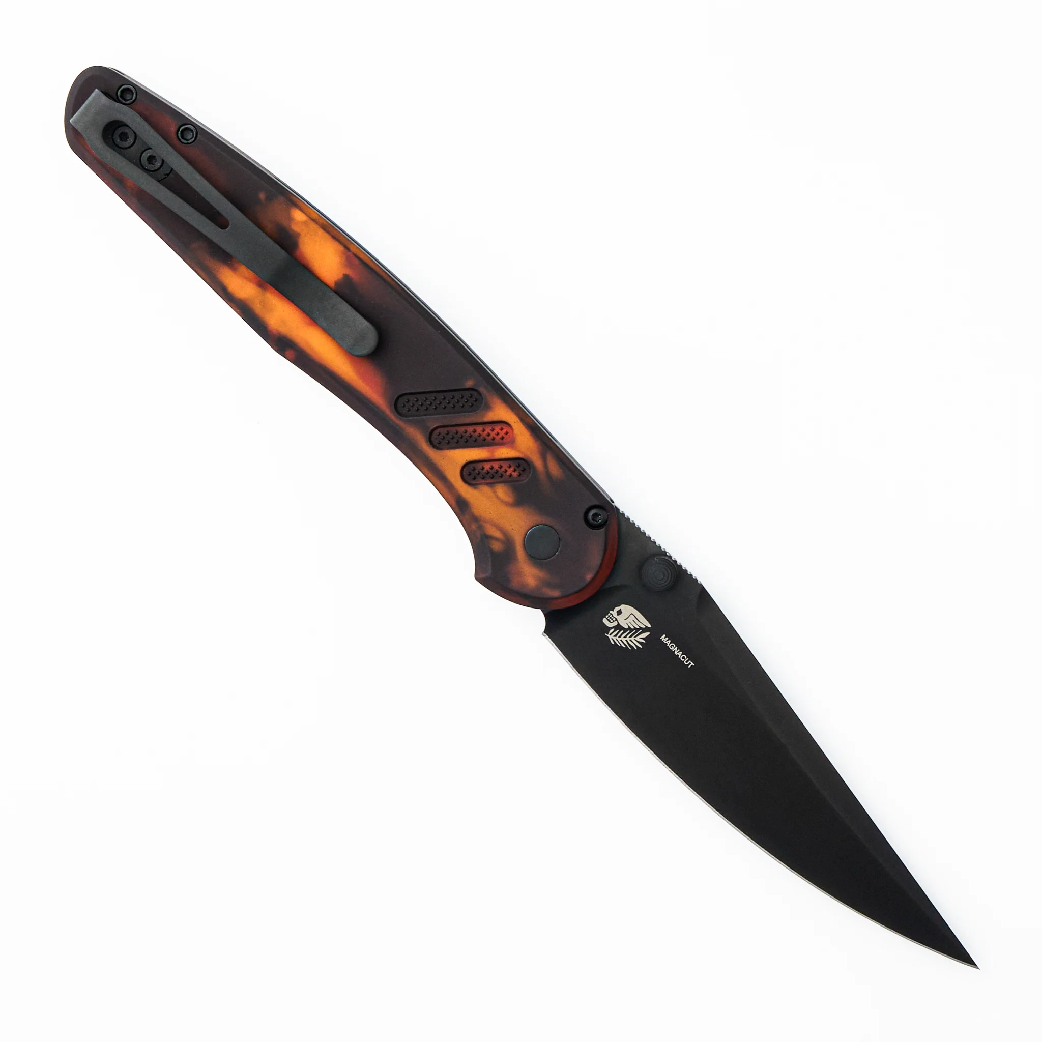 Avalon - PN1104-DF - Solid "Del Fuego" Anodized Handle - DLC Black MagnaCut Blade (Peace Neighbor Design) - Image 2