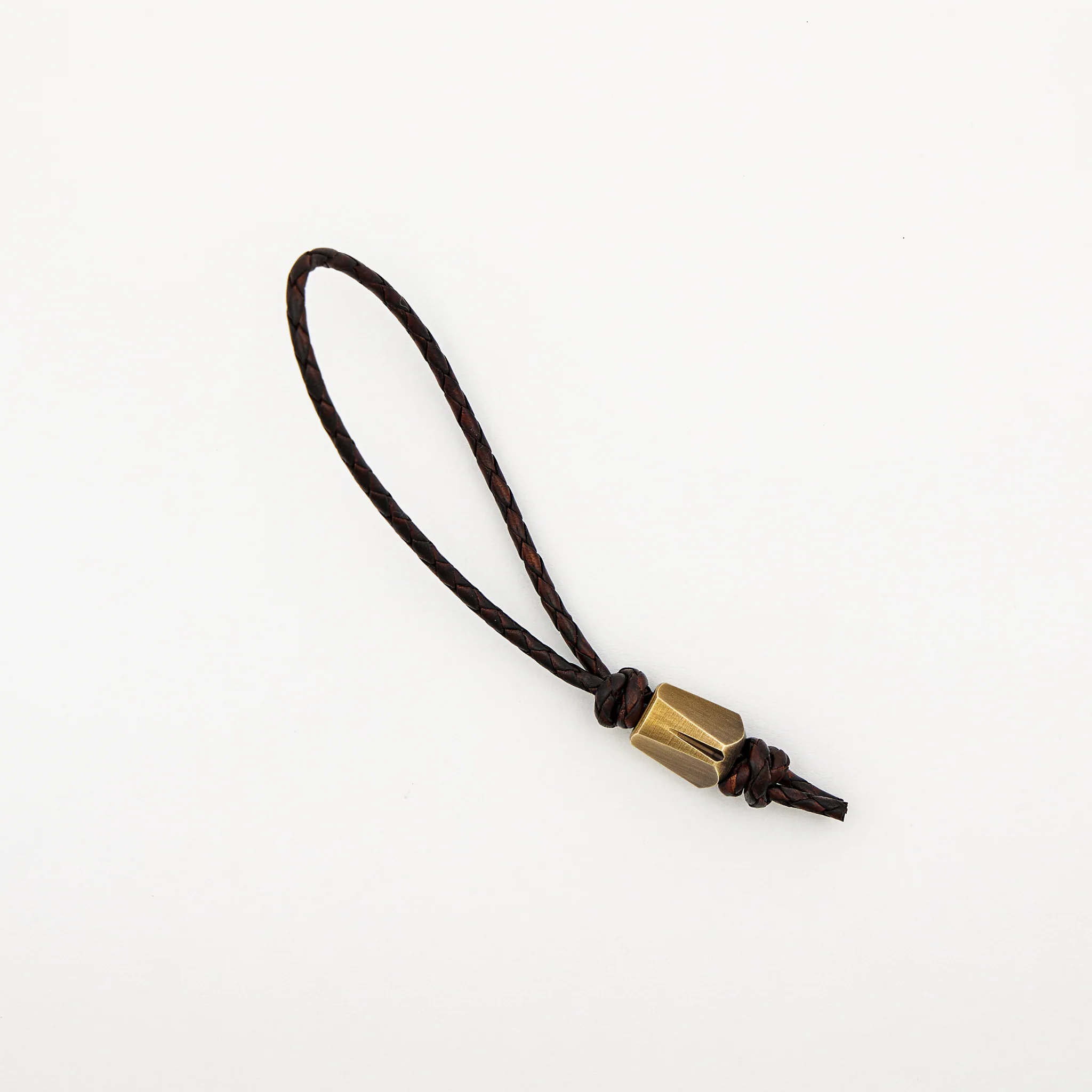 Bead – Antique Brass - Brown Leather - Image 2