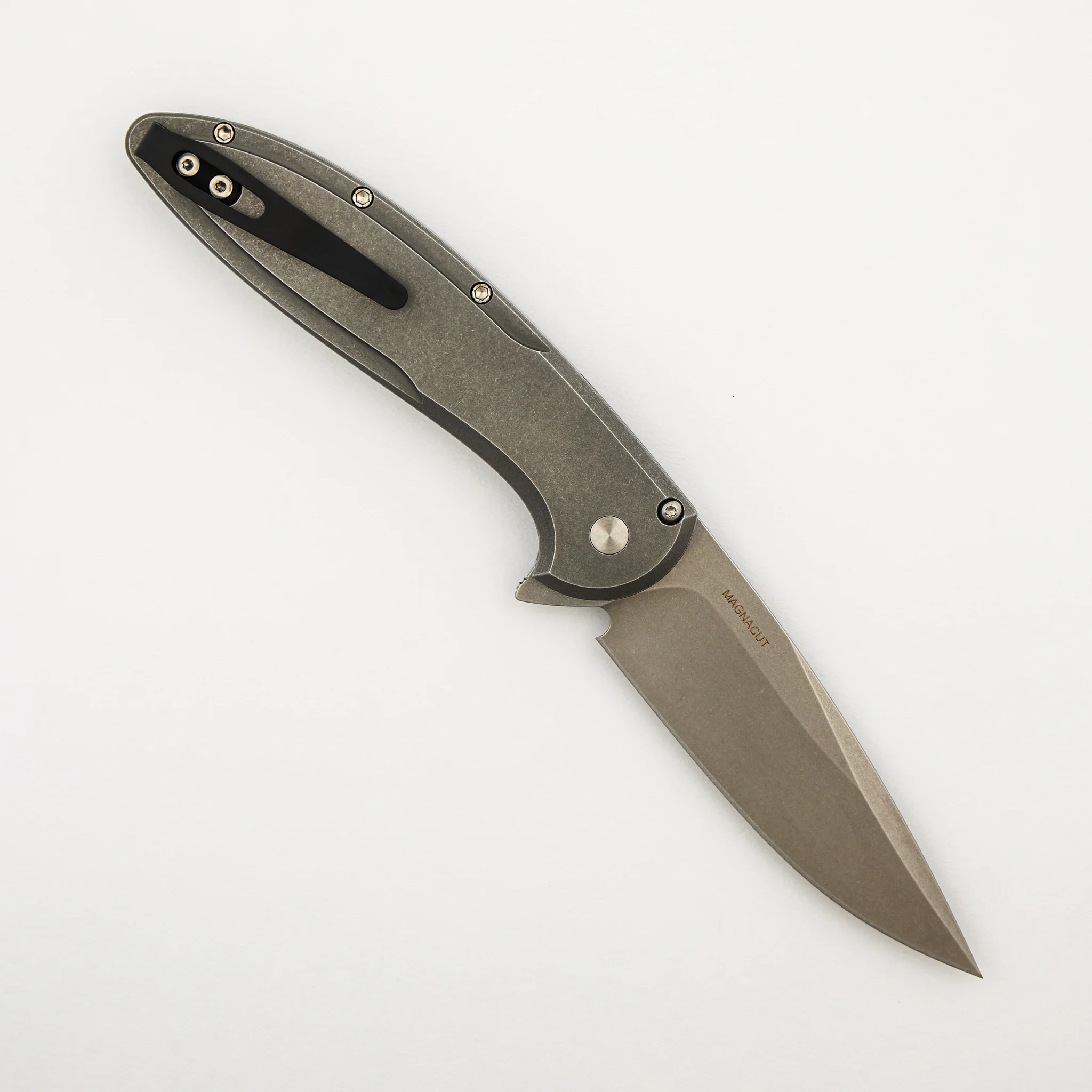 Cambria - 2025 Cambria Custom 014 - 2-Tone Blasted/Tumbled 17-4 Steel Handle - Copper TechnoCarbo Inlay - Stonewash MagnaCut Blade - Image 2