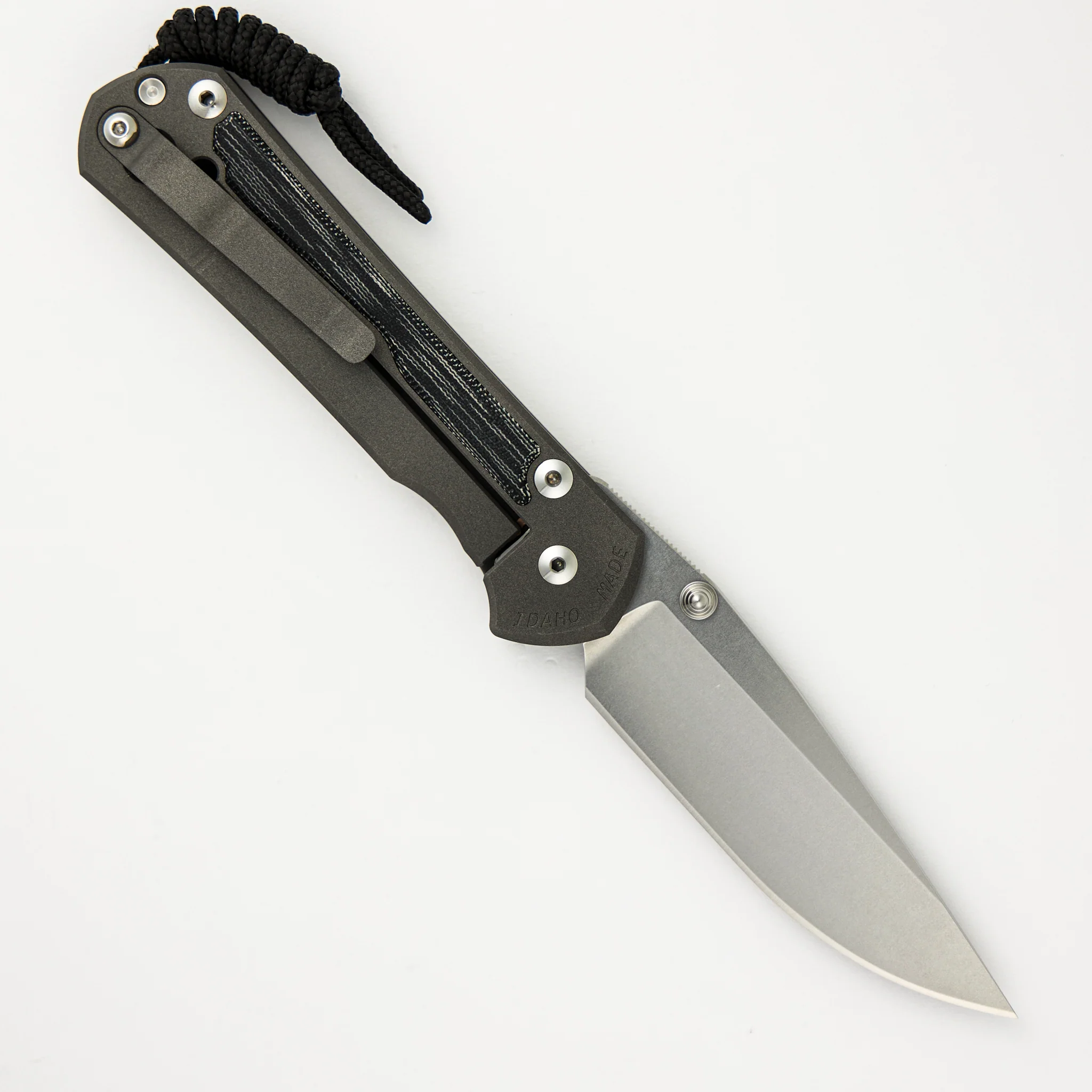 Large Sebenza 31 Black Canvas Micarta Inlay - CPM MagnaCut Blade - Silver Double Thumb Lugs - Image 2