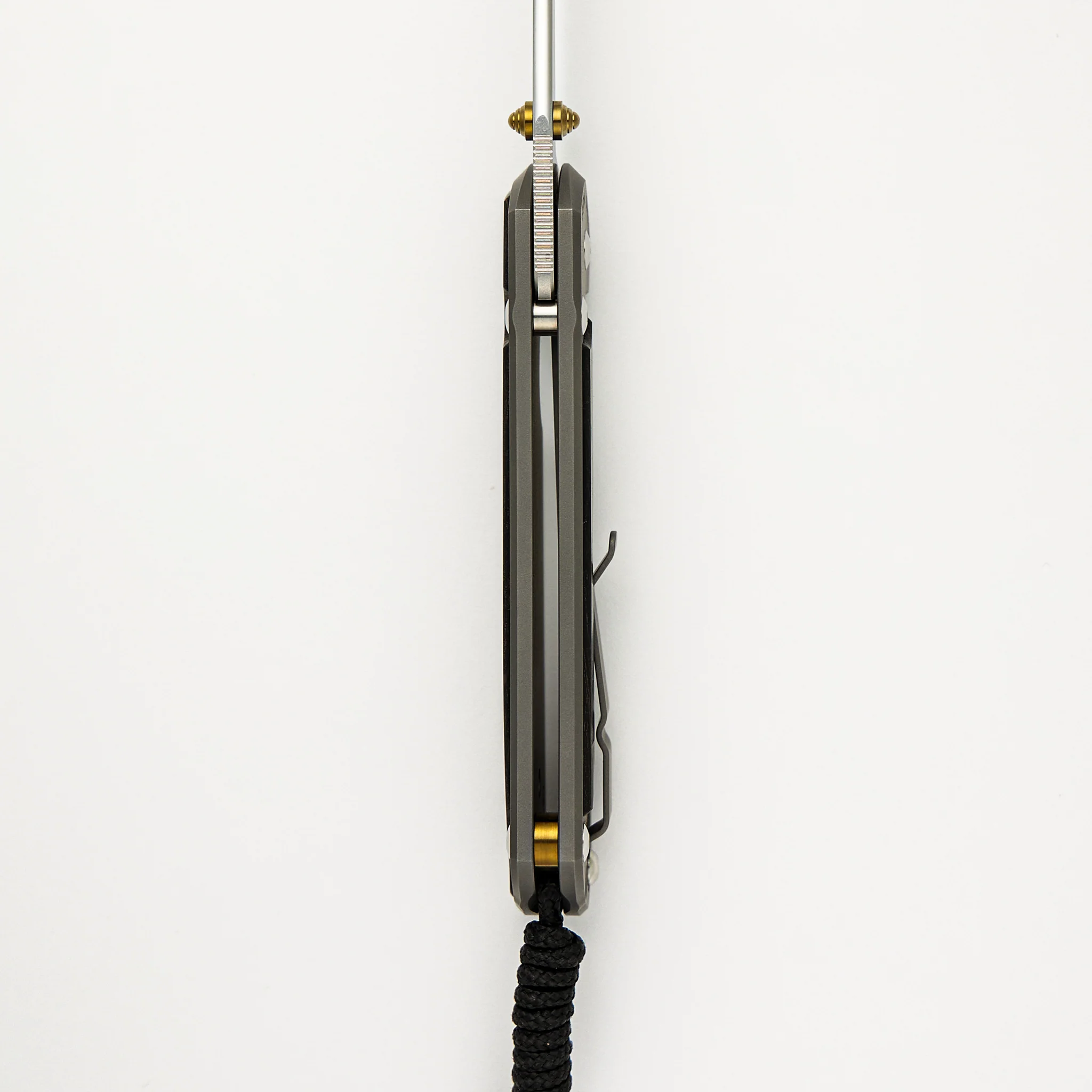 Large Sebenza 31 - Bog Oak Inlay - CPM MagnaCut Blade - Gold Double Thumb Lugs - Image 28