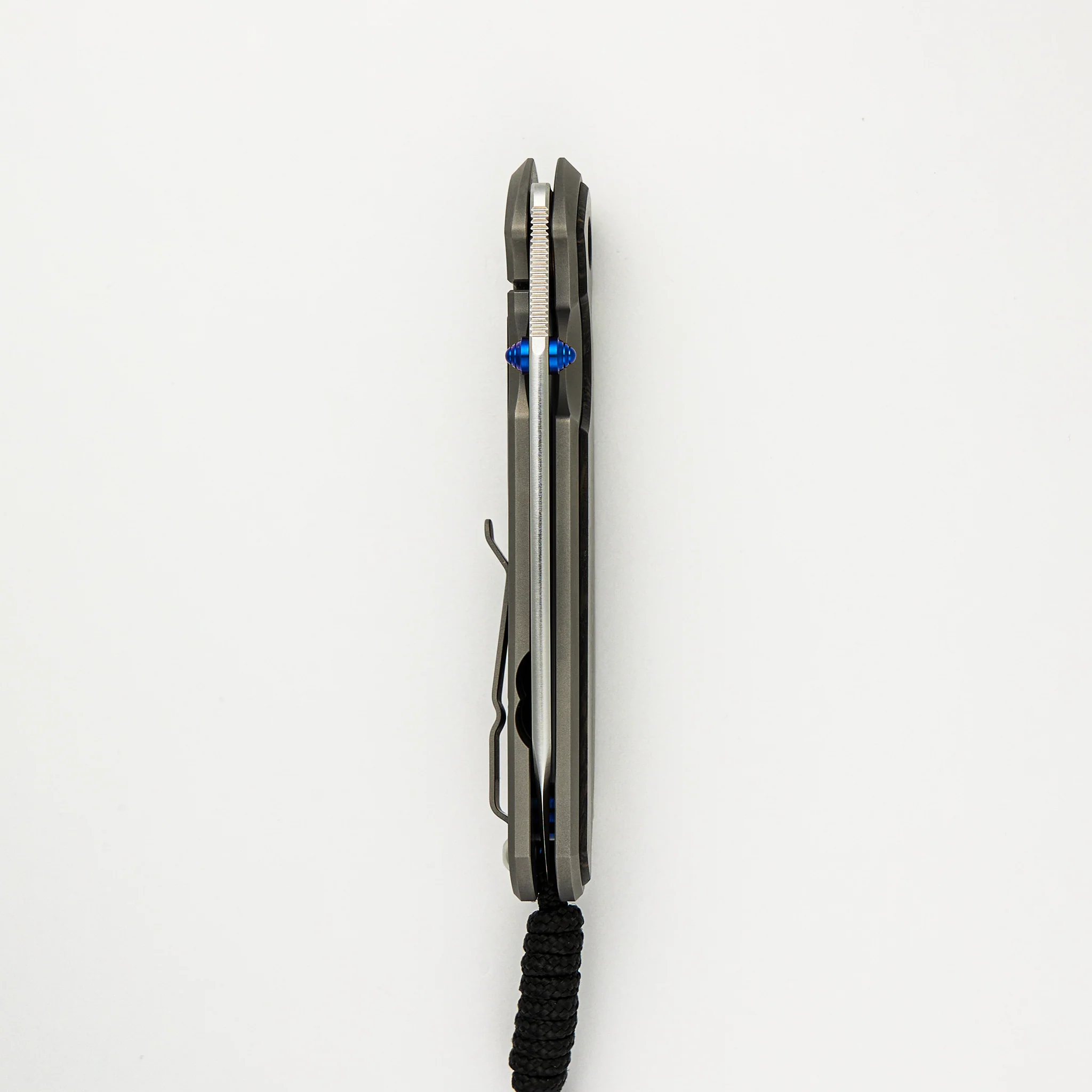 Large Sebenza 31 Bog Oak Inlay - Insingo CPM MagnaCut Blade - Blue Double Thumb Lugs - Image 19