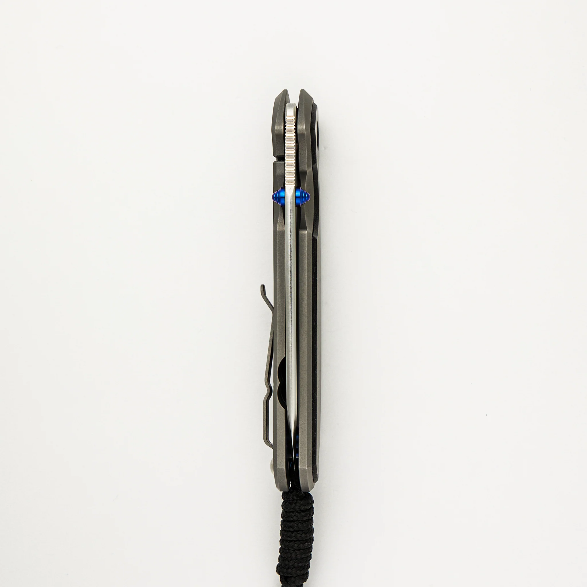 Large Sebenza 31 Bog Oak Inlay - Insingo CPM MagnaCut Blade - Blue Double Thumb Lugs - Image 33