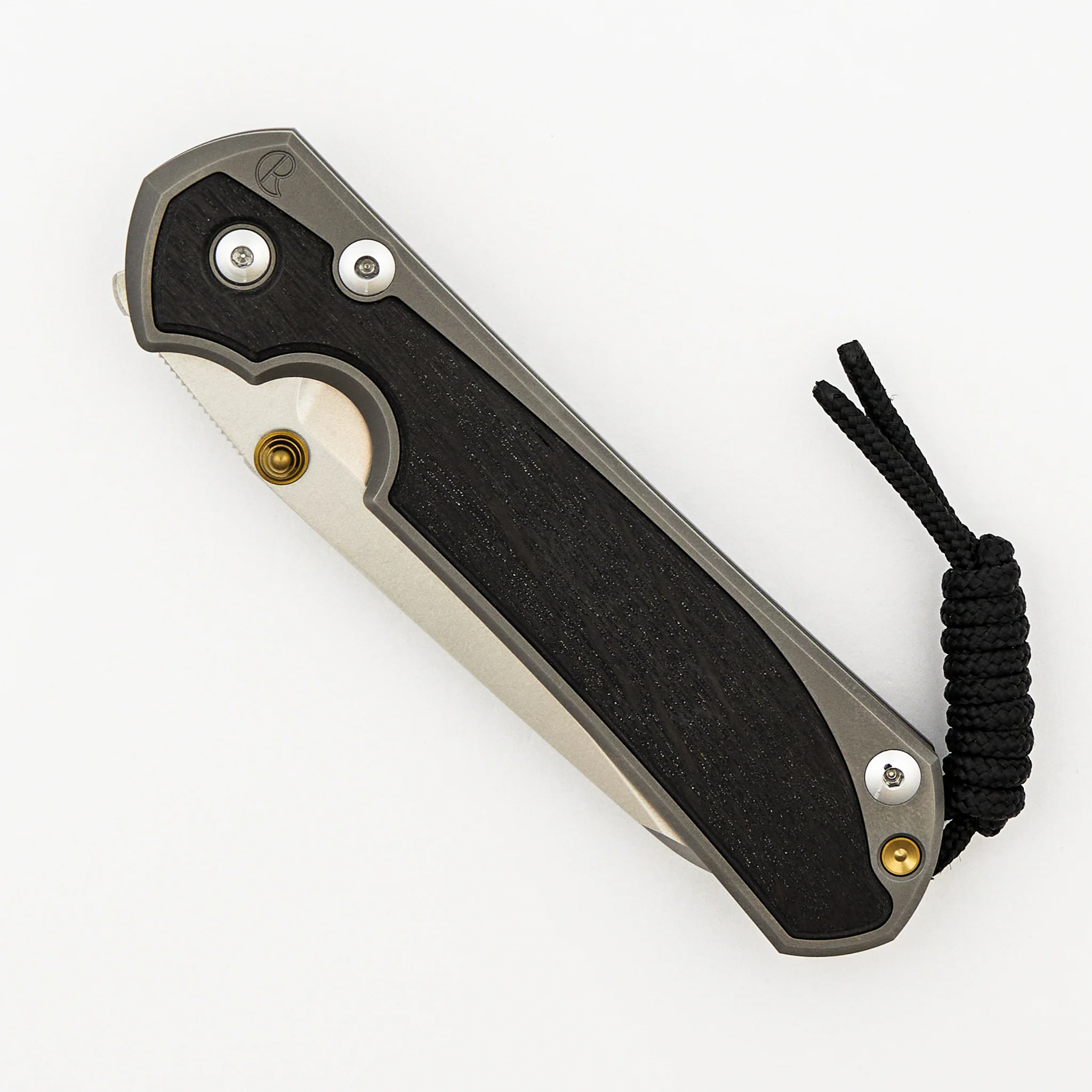 Large Sebenza 31 Bog Oak Inlay - Insingo CPM MagnaCut Blade - Gold Double Thumb Lugs - Image 10