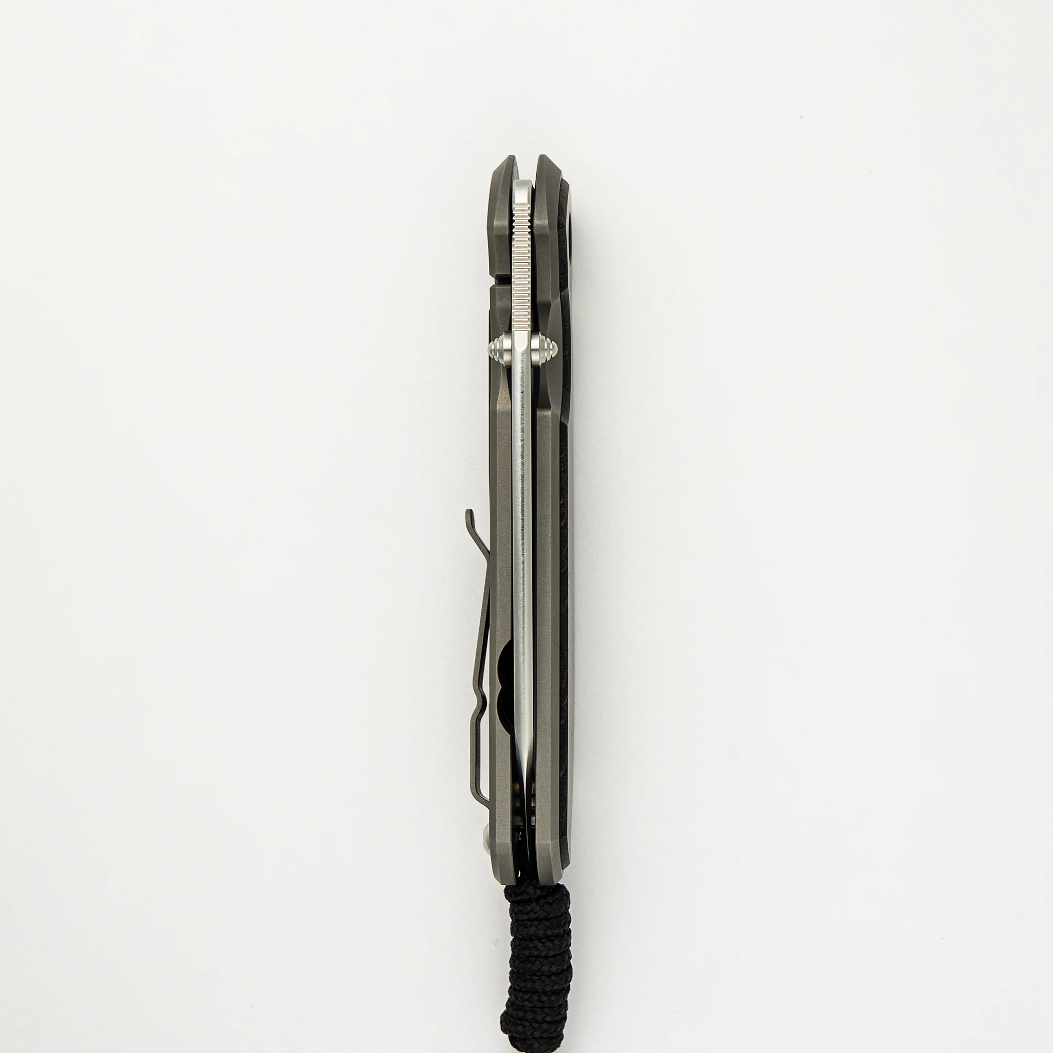 Large Sebenza 31 Bog Oak Inlay - Insingo CPM MagnaCut Blade - Silver Double Thumb Lugs - Image 5
