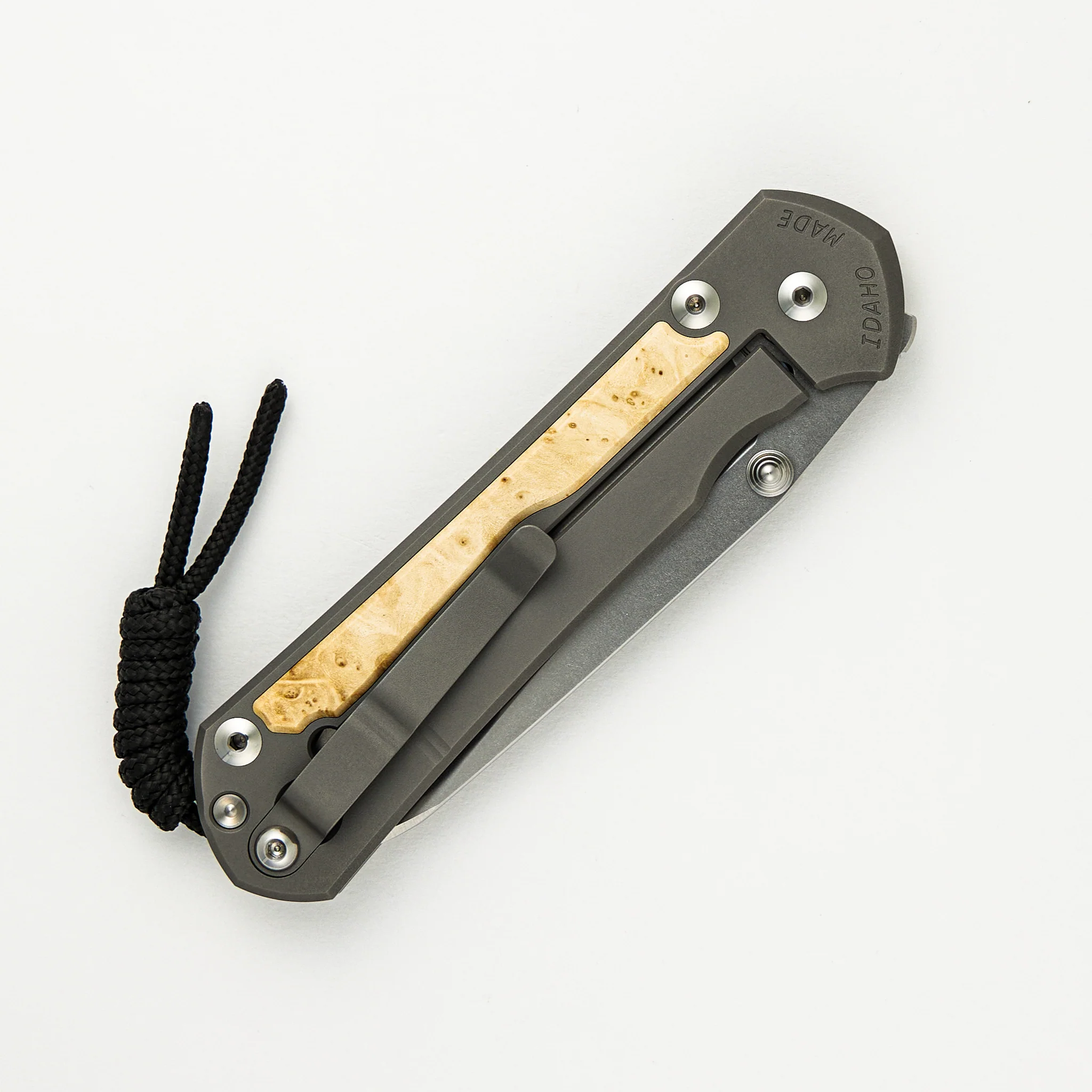 Large Sebenza 31 Box Elder Inlay - Insingo CPM MagnaCut Blade - Silver Double Thumb Lugs - Image 11