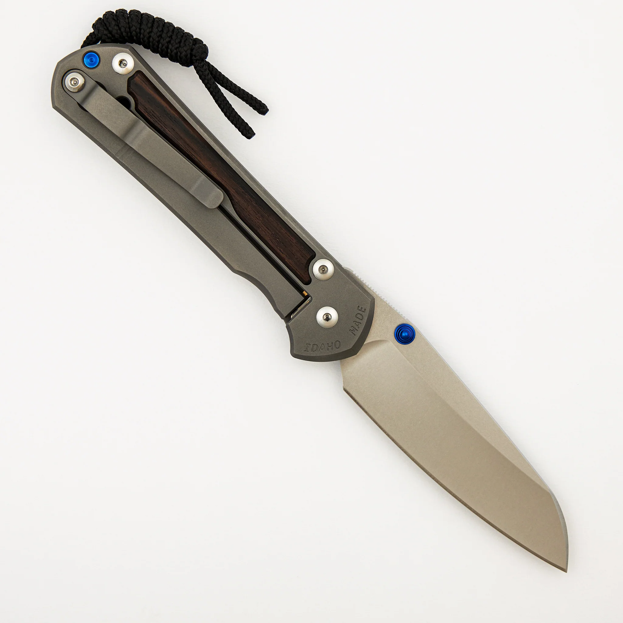 Large Sebenza 31 Macassar Ebony Inlay - Insingo CPM MagnaCut Blade - Blue Double Thumb Lugs - Image 16