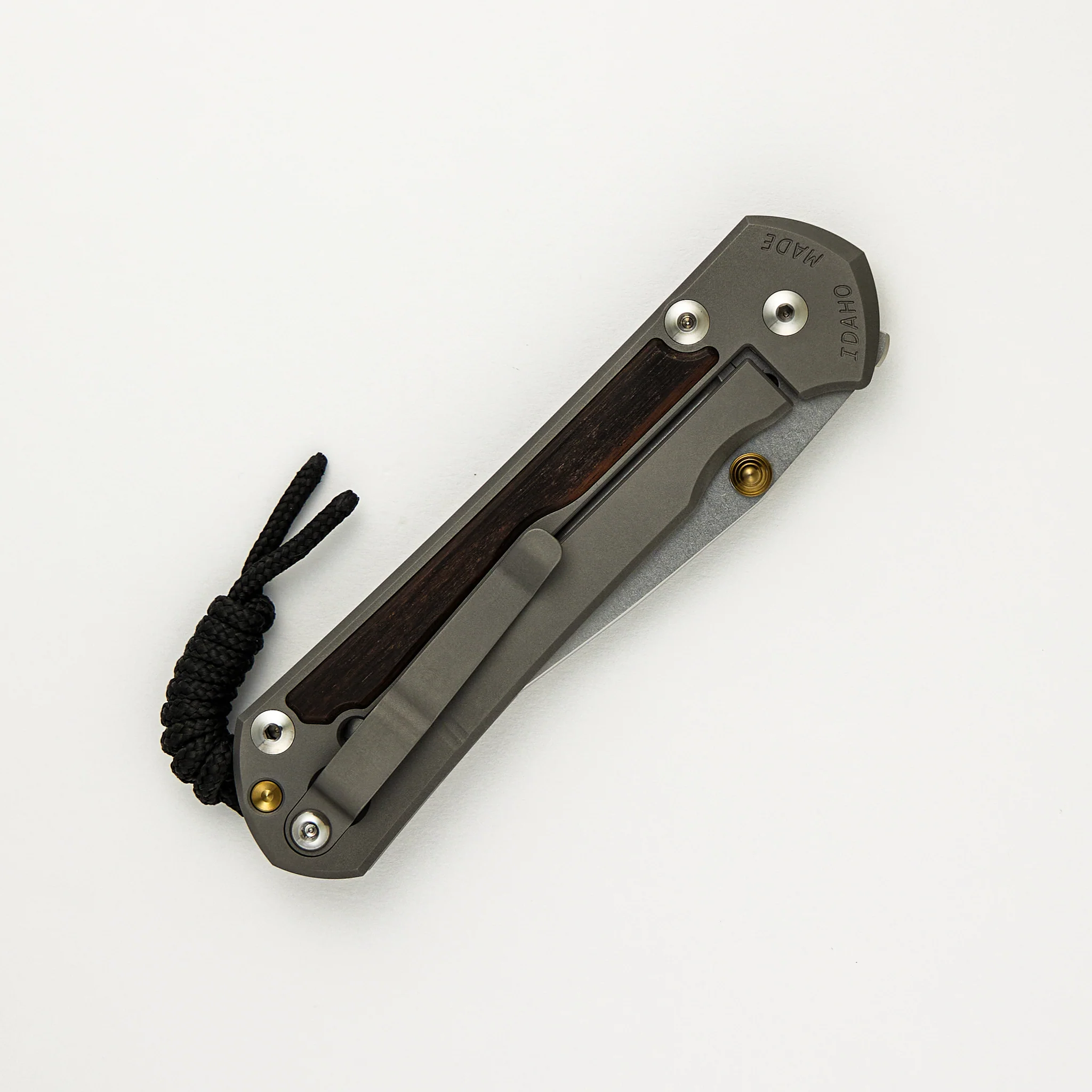 Large Sebenza 31 Macassar Inlay - CPM MagnaCut Blade - Gold Double Thumb Lugs - Image 18