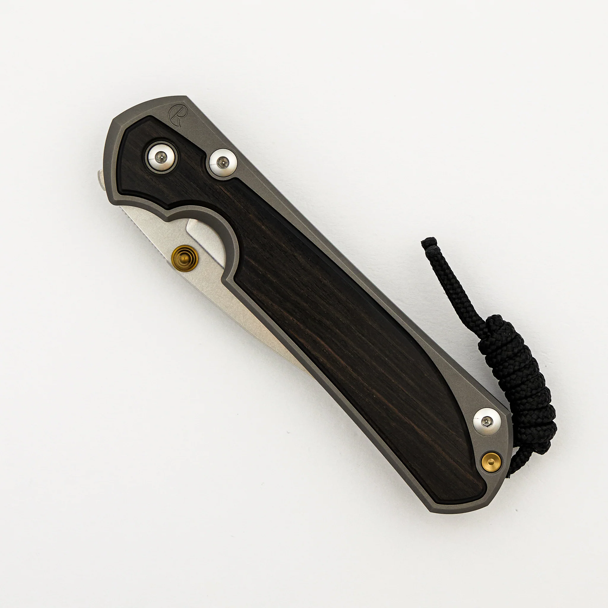 Large Sebenza 31 Macassar Inlay - CPM MagnaCut Blade - Gold Double Thumb Lugs - Image 24