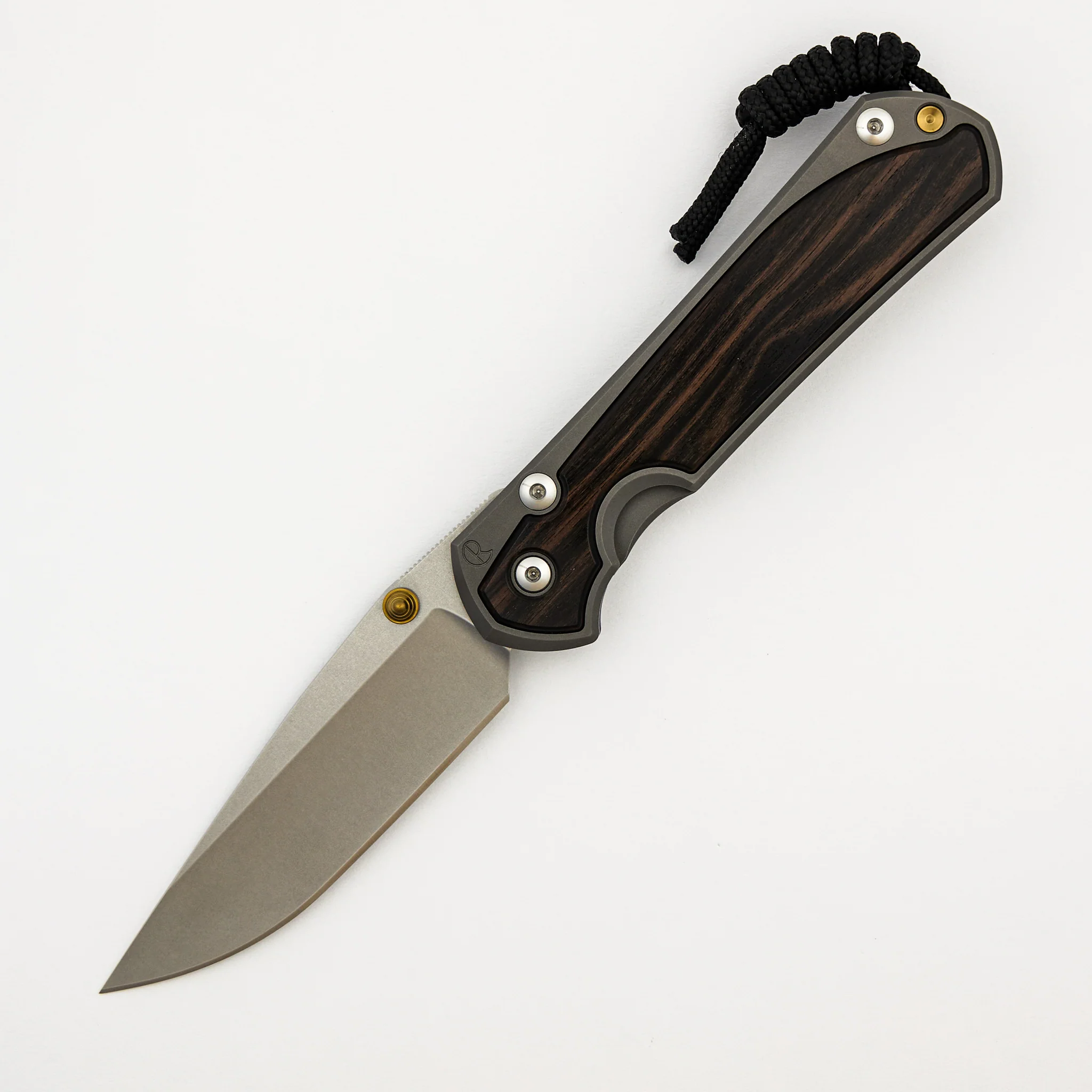 Large Sebenza 31 Macassar Inlay - CPM MagnaCut Blade - Gold Double Thumb Lugs - Image 29