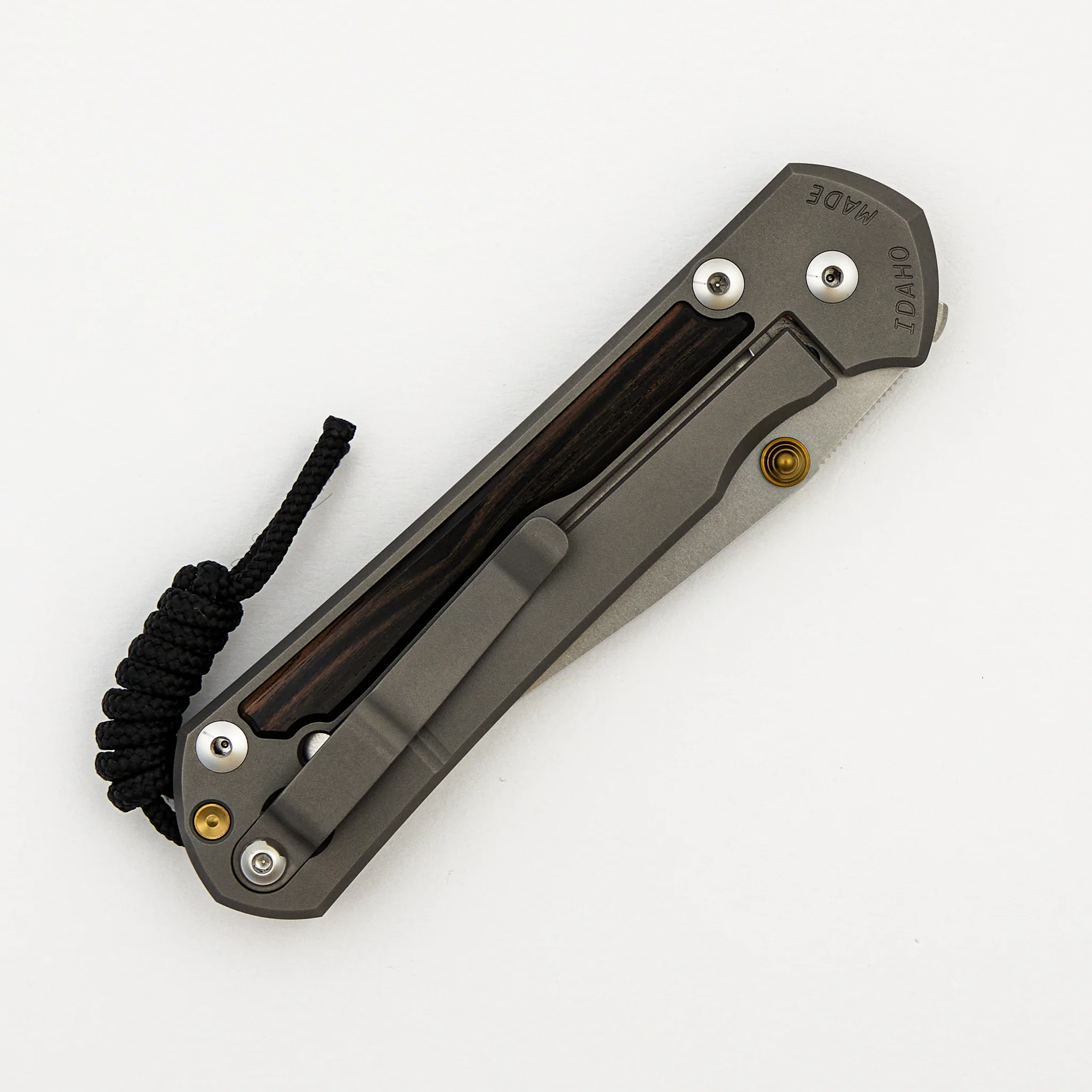 Large Sebenza 31 Macassar Inlay - CPM MagnaCut Blade - Gold Double Thumb Lugs - Image 32