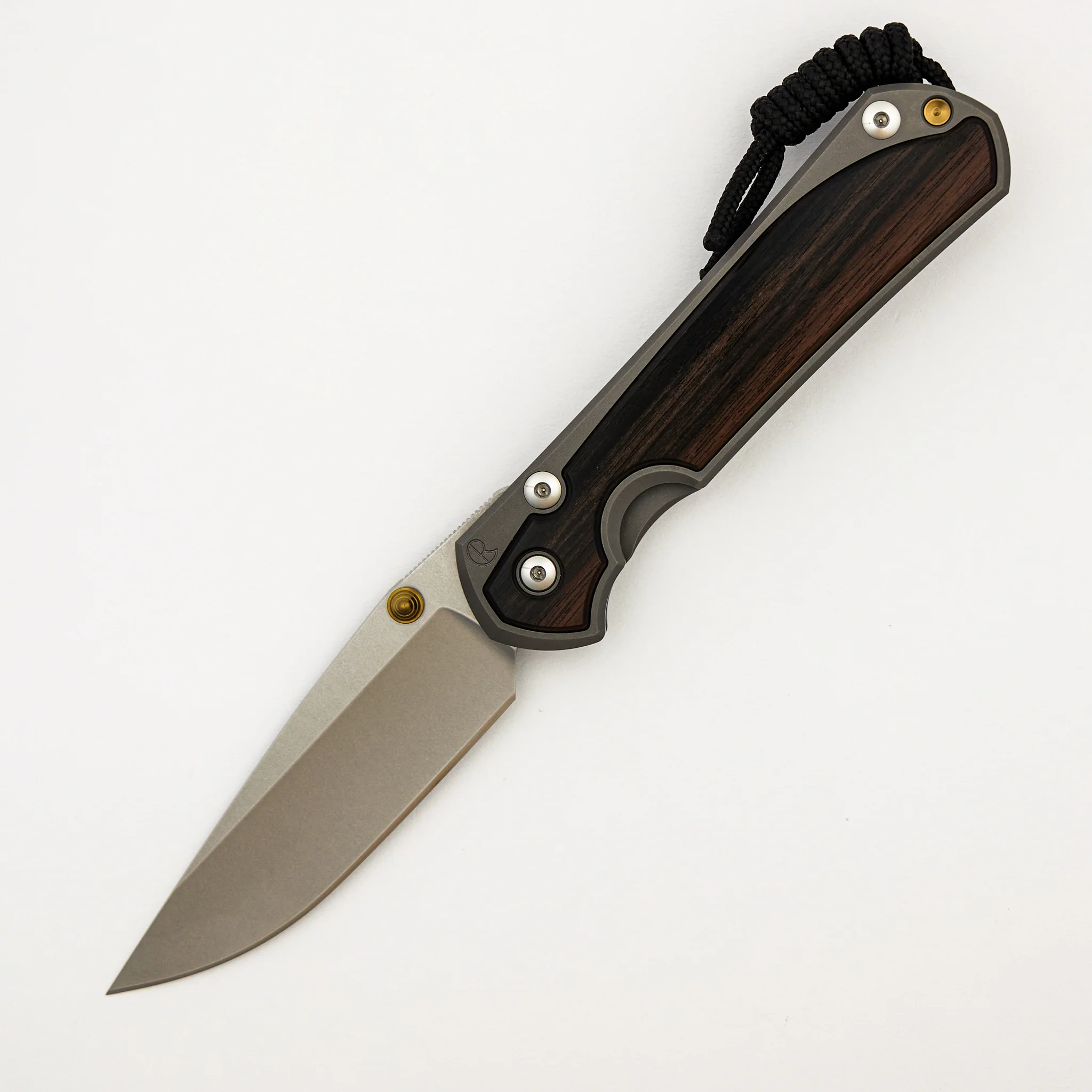 Large Sebenza 31 Macassar Inlay - CPM MagnaCut Blade - Gold Double Thumb Lugs - Image 36