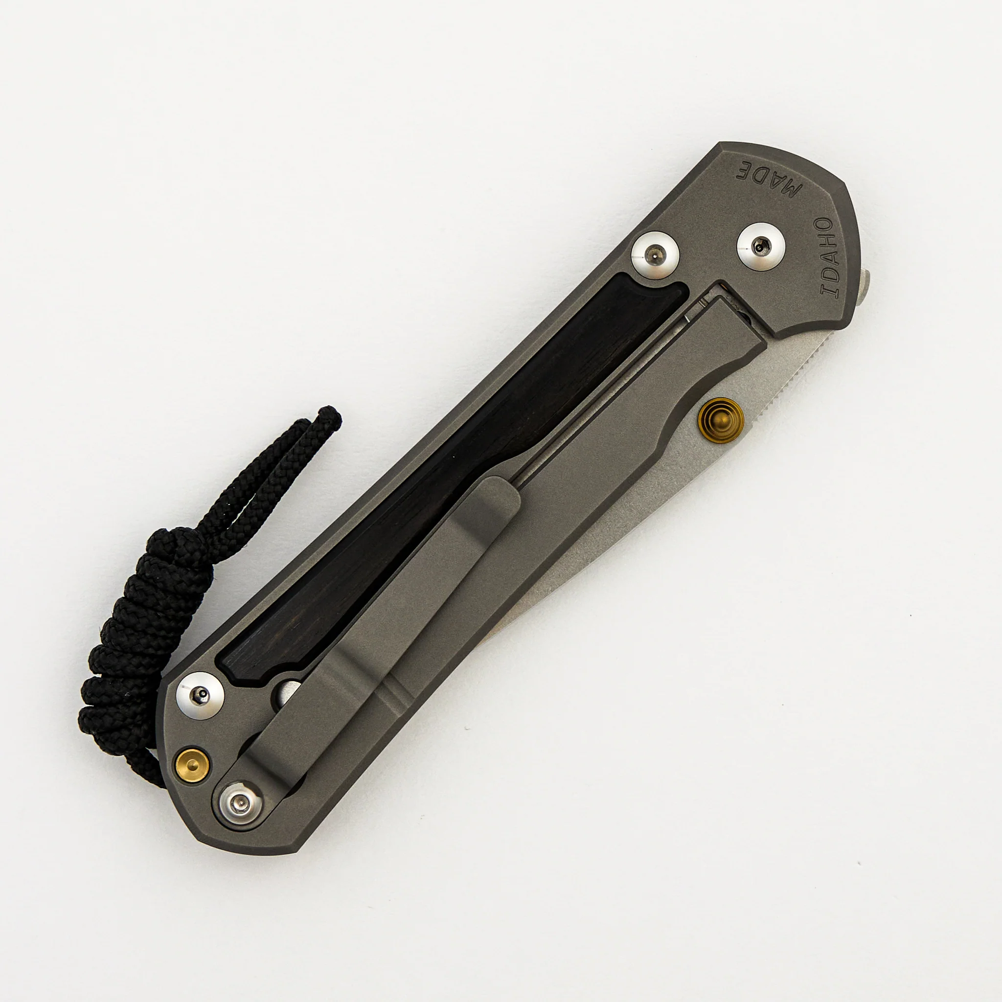 Large Sebenza 31 Macassar Inlay - CPM MagnaCut Blade - Gold Double Thumb Lugs - Image 39