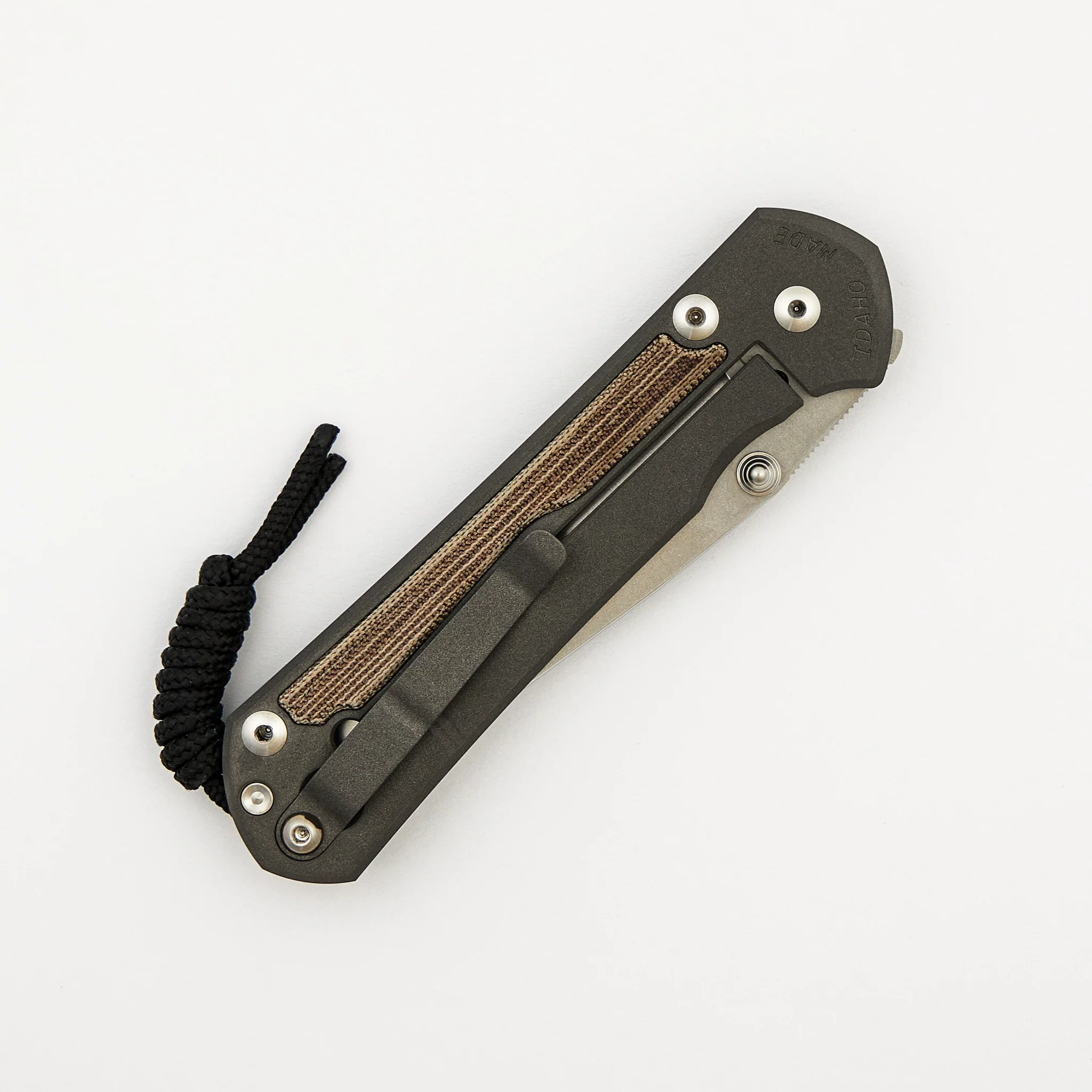 Large Sebenza 31 - Natural Canvas Micarta Inlay - Drop Point CPM MagnaCut Blade - Silver Double Thumb Lugs - Image 4
