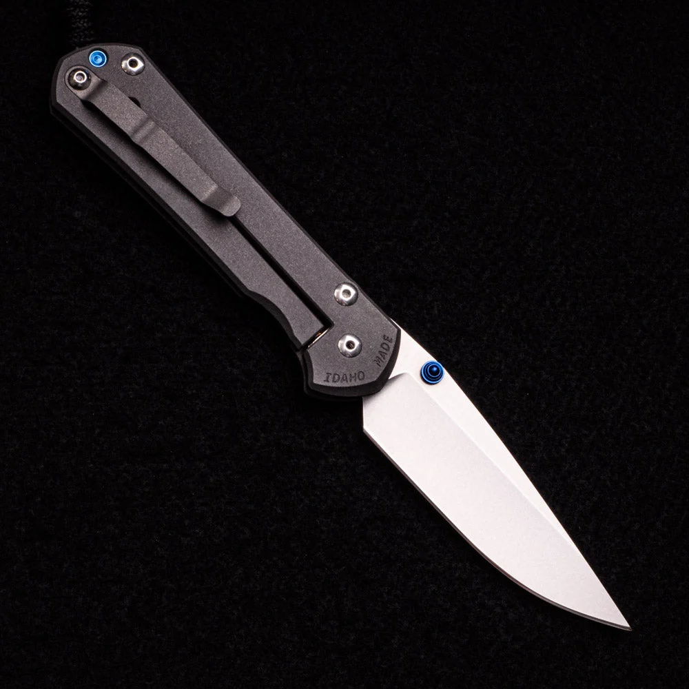 LARGE SEBENZA 31 PLAIN – DROP POINT CPM S35VN BLADE – BLUE DOUBLE THUMB LUGS - Image 2