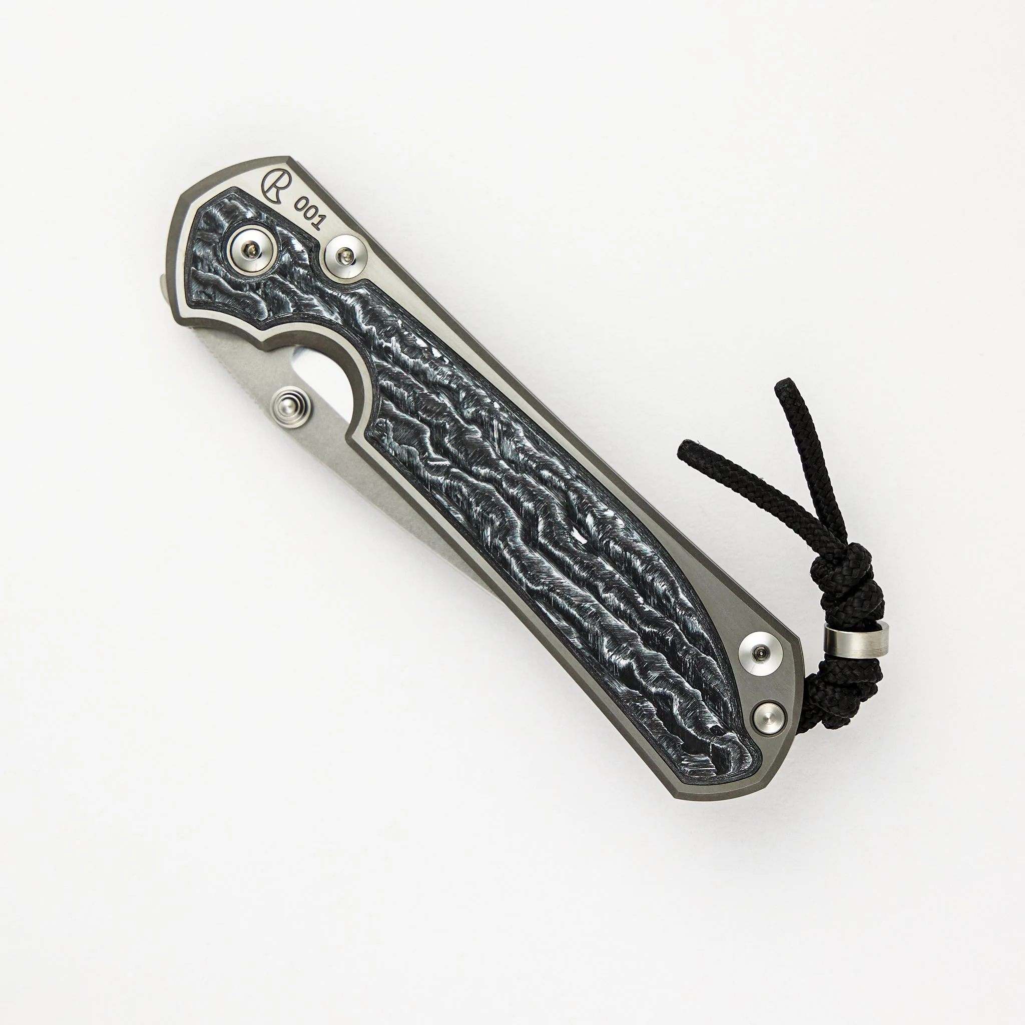 Large Sebenza 31 - White CarboTi Inlay - Polished Drop Point CPM MagnaCut Blade - Silver Double Lugs - 2024 R1 Invitational - Image 3