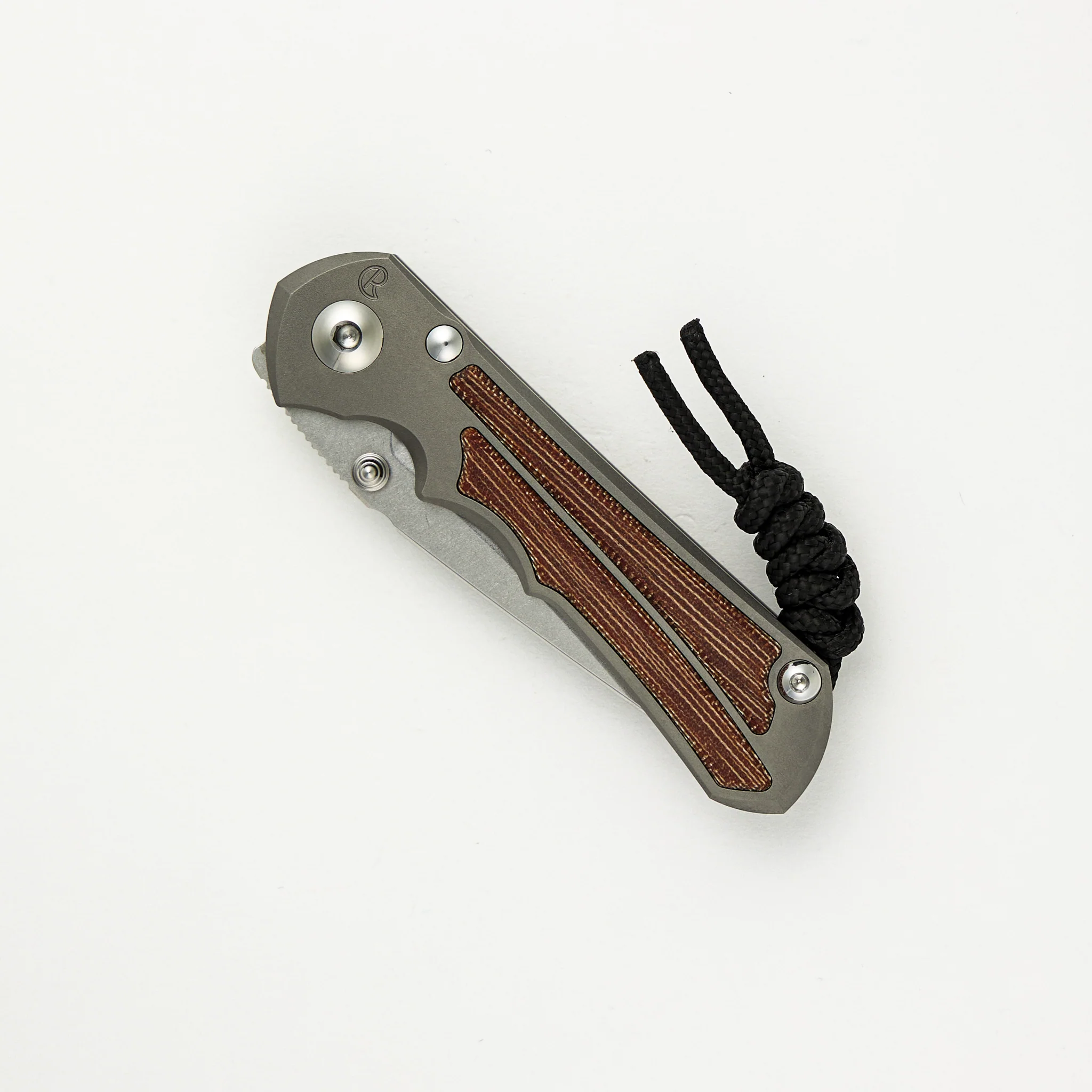 Small Inkosi - Tanto CPM MagnaCut Blade - Natural Canvas Micarta Inlays - Glass Blasted - Image 3
