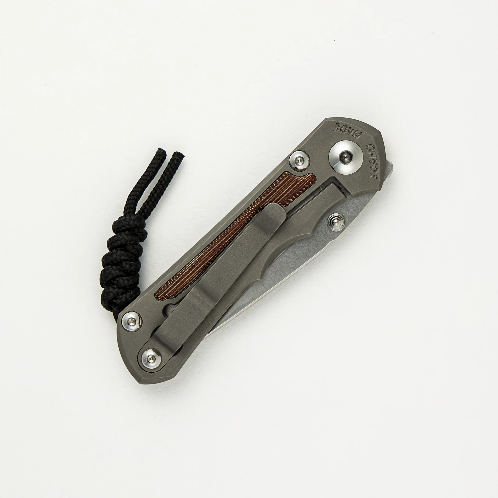 Small Inkosi - Tanto CPM MagnaCut Blade - Natural Canvas Micarta Inlays - Glass Blasted - Image 4