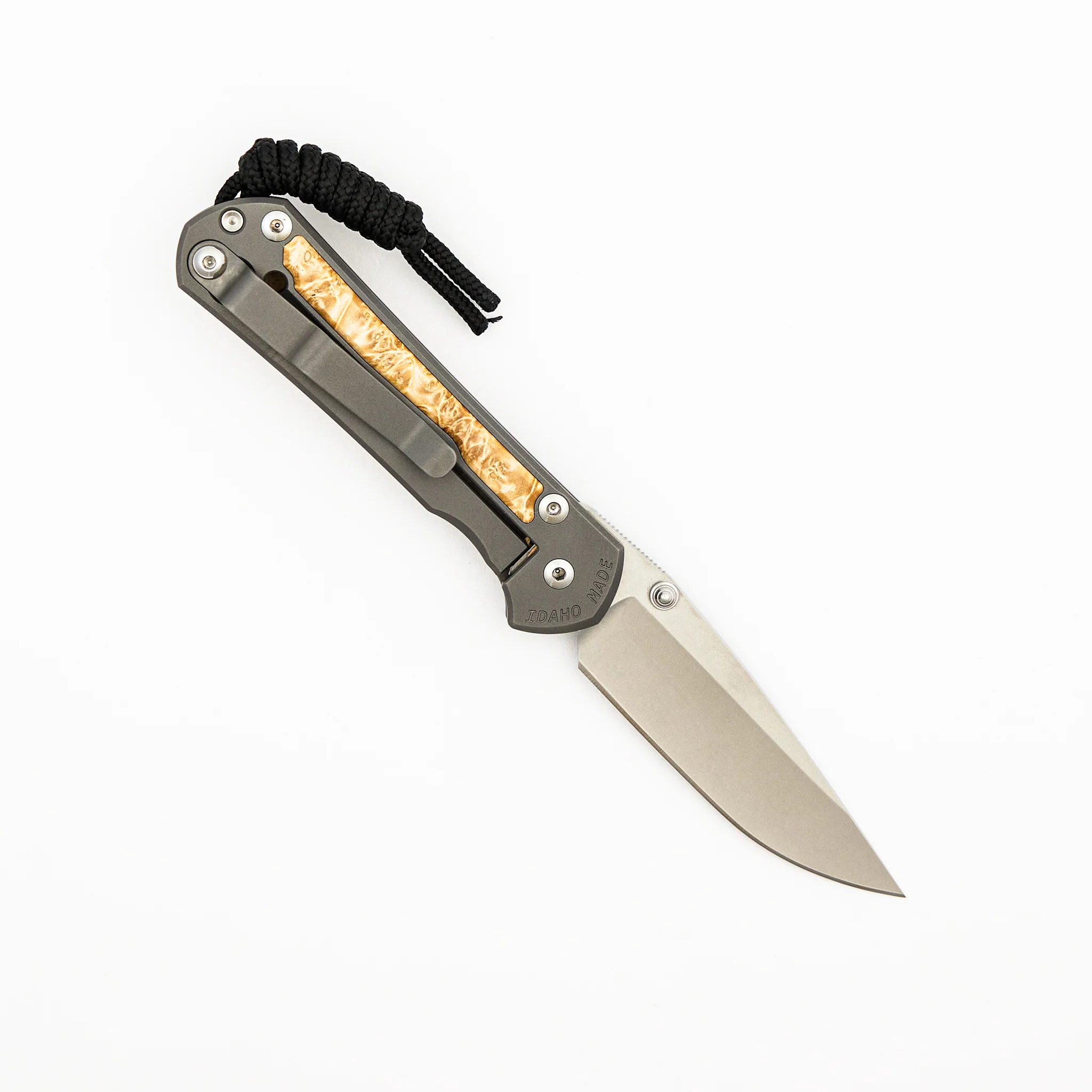 Small Sebenza 31 Box Elder Inlay - CPM MagnaCut Blade - Silver Double Thumb Lugs - Image 16