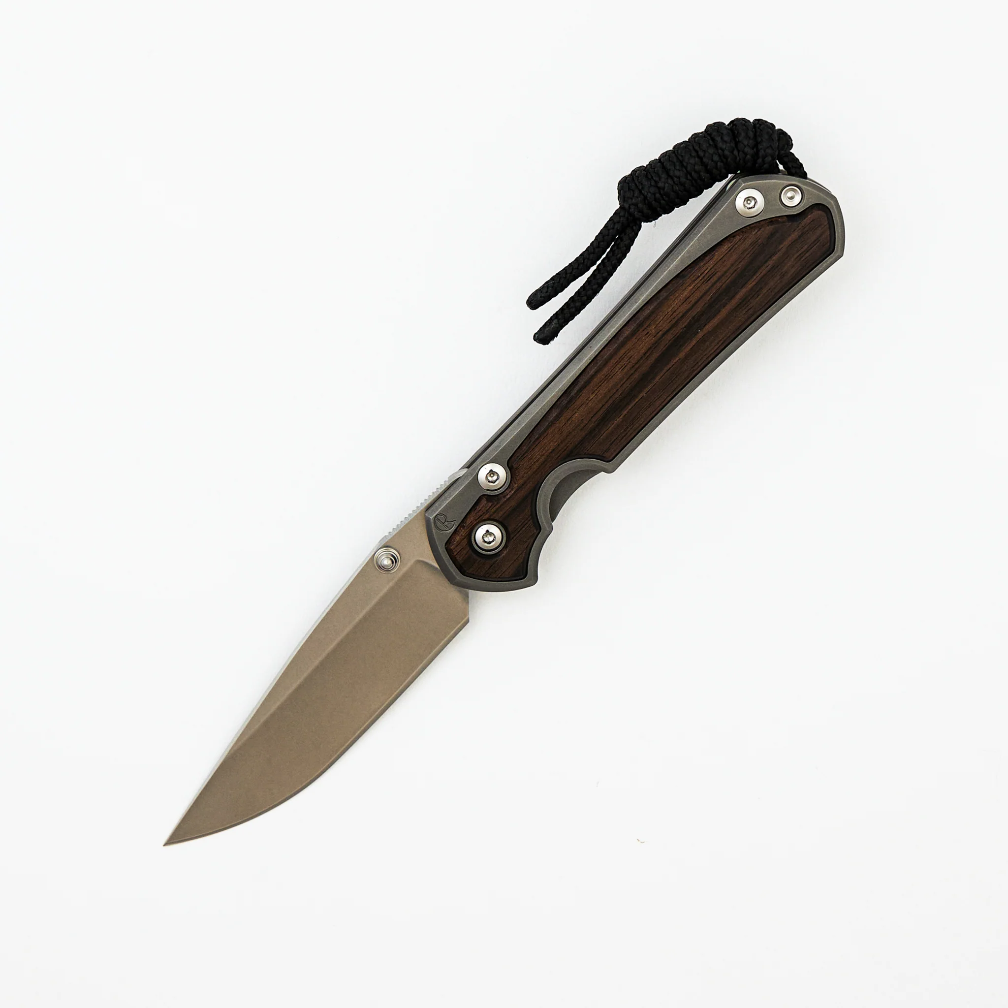 Small Sebenza 31 Macassar Ebony Inlay - CPM MagnaCut Blade - Glass Blasted - Silver Double Thumb Lugs - Image 8