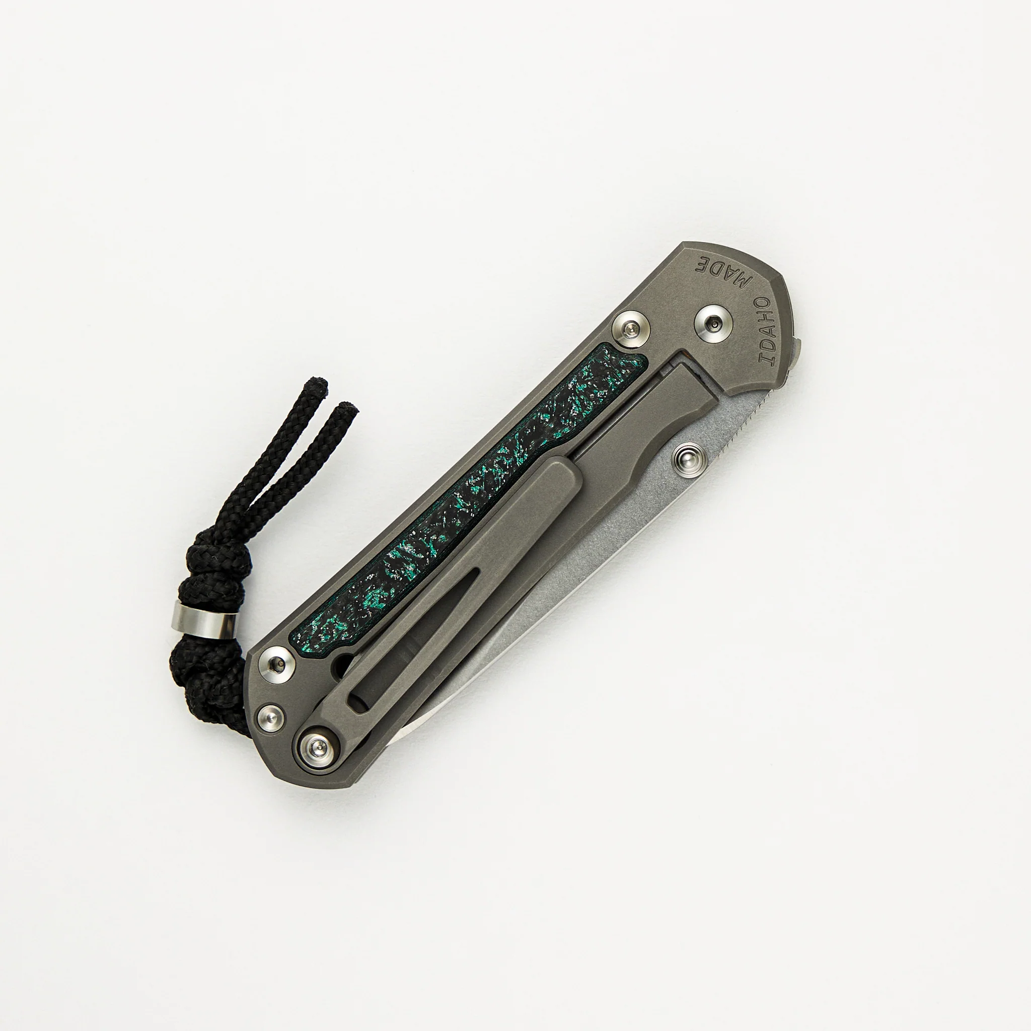 Small Sebenza 31 - Teal Magnetic CarboTi Inlays - Insingo CPM MagnaCut Blade - Silver Double Thumb Lugs - 2025 R1 Invitational - Image 4