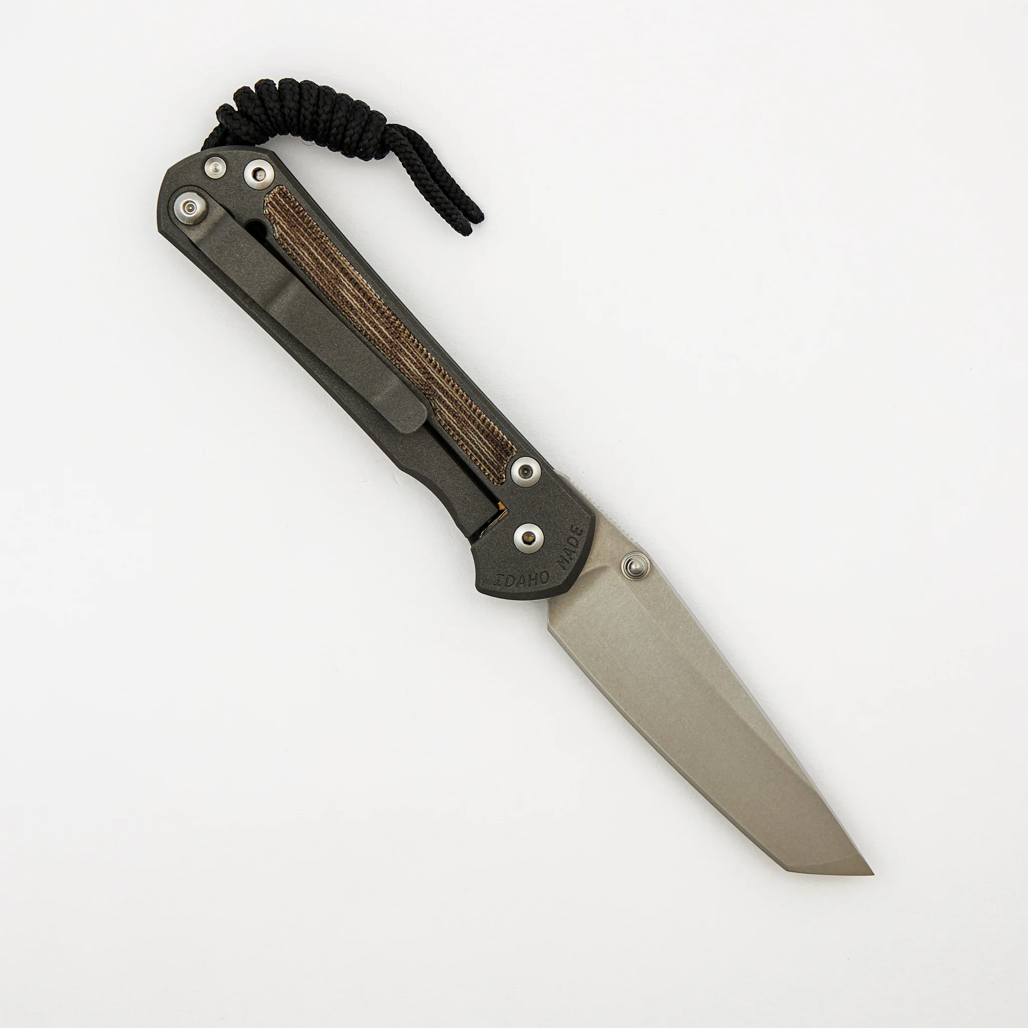 Small Sebenza 31 - Natural Canvas Micarta Inlay - Tanto CPM MagnaCut Blade - Silver Double Thumb Lugs - Image 2