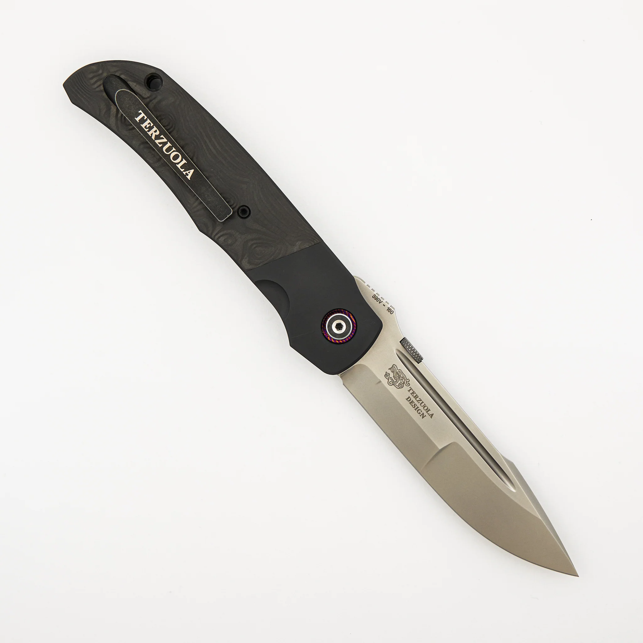 CKF Eagle Rock - S90V Blade - Titanium/Carbon Fiber Handle #160 (Bob Terzuola Design) - Image 2