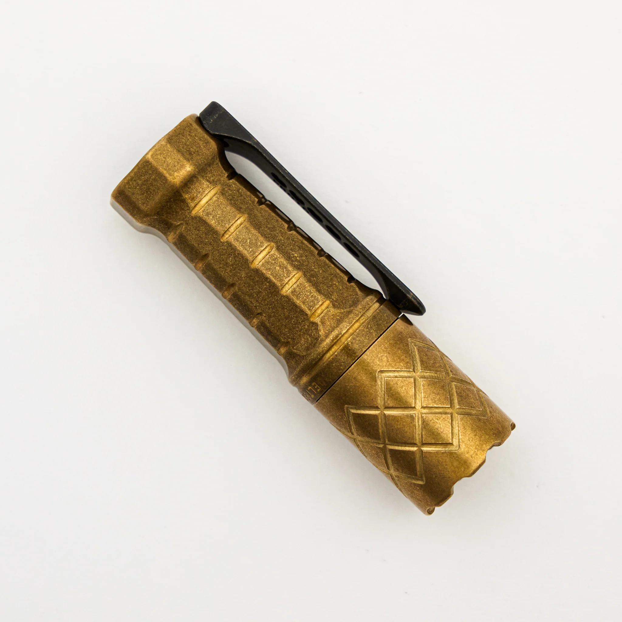 Cptn Axel FTD Flashlight - Brass W/ Black Ti Ano Clip - Image 2