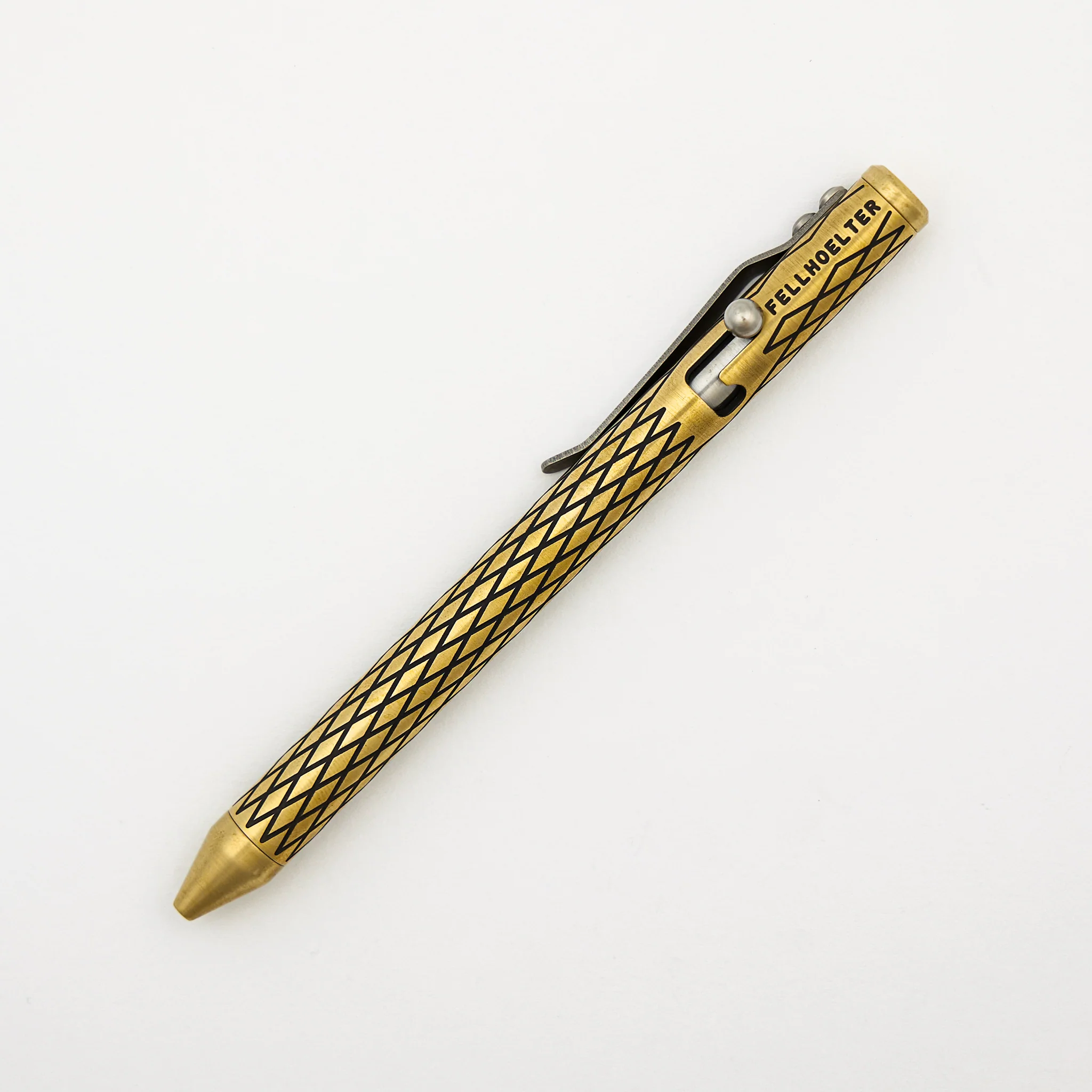 Cptn Axel Full Size TiBolt Pen - "Tuxedo" Brass Diamond