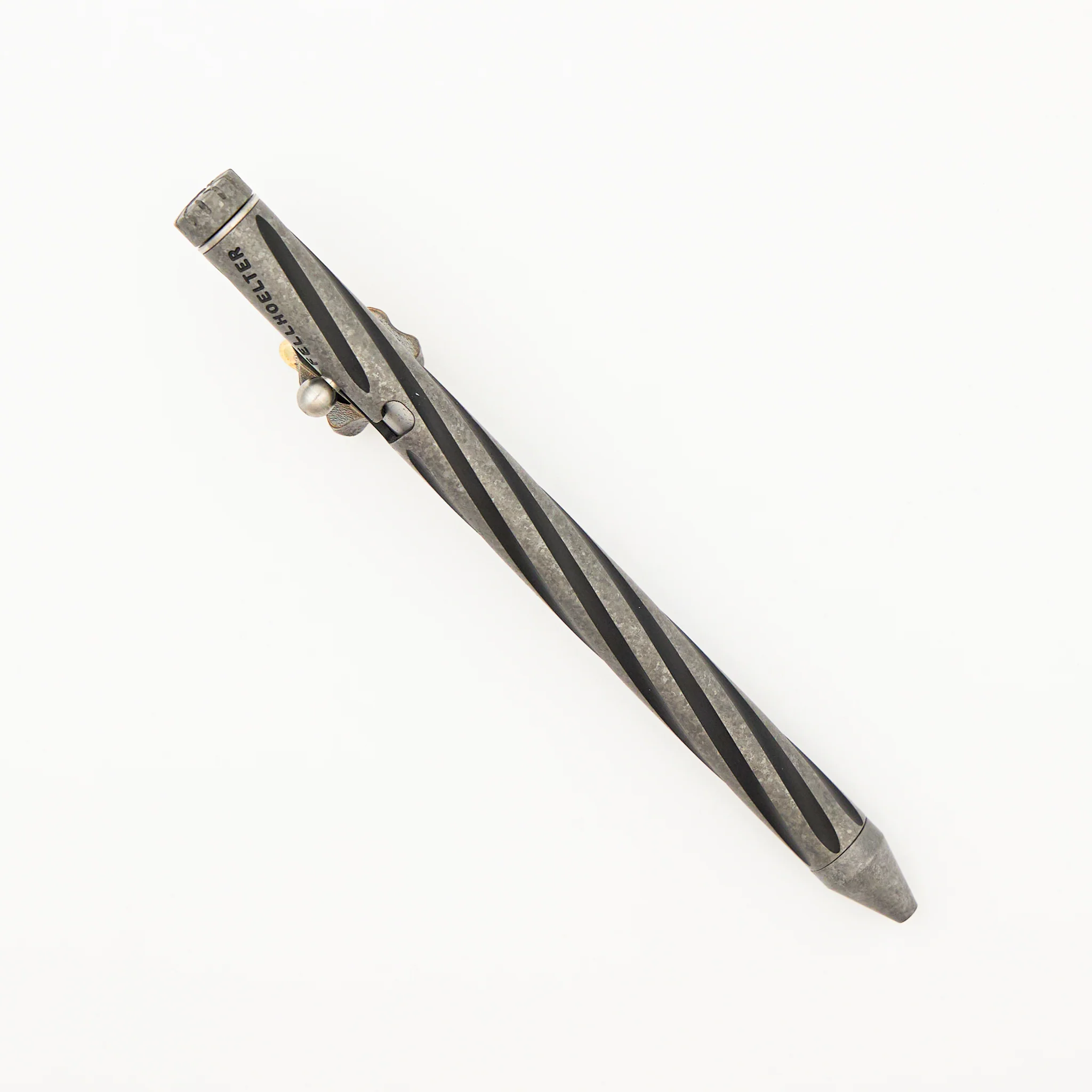 Cptn Axel Full Size TiBolt Pen - CrystalTi - Steel Flame Bronze Hard Hannya Pocket Clip - Fap Cap - Image 2