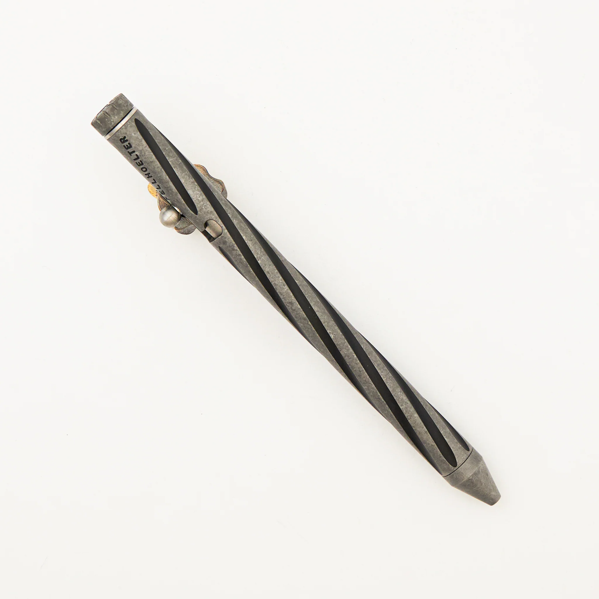Cptn Axel Full Size TiBolt Pen - CrystalTi - Steel Flame Bronze Hard Hannya Pocket Clip - Fap Cap - Image 2