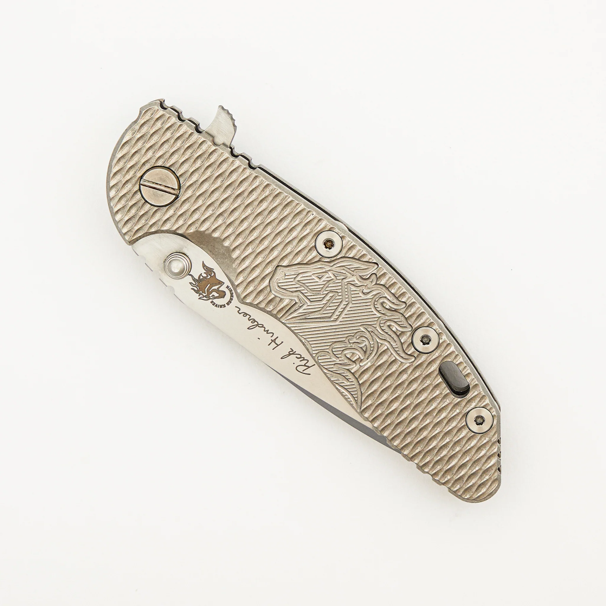 Custom XM-18 - Gen. 4 - Spanto Blade - Textured Titanium Handle - Image 3