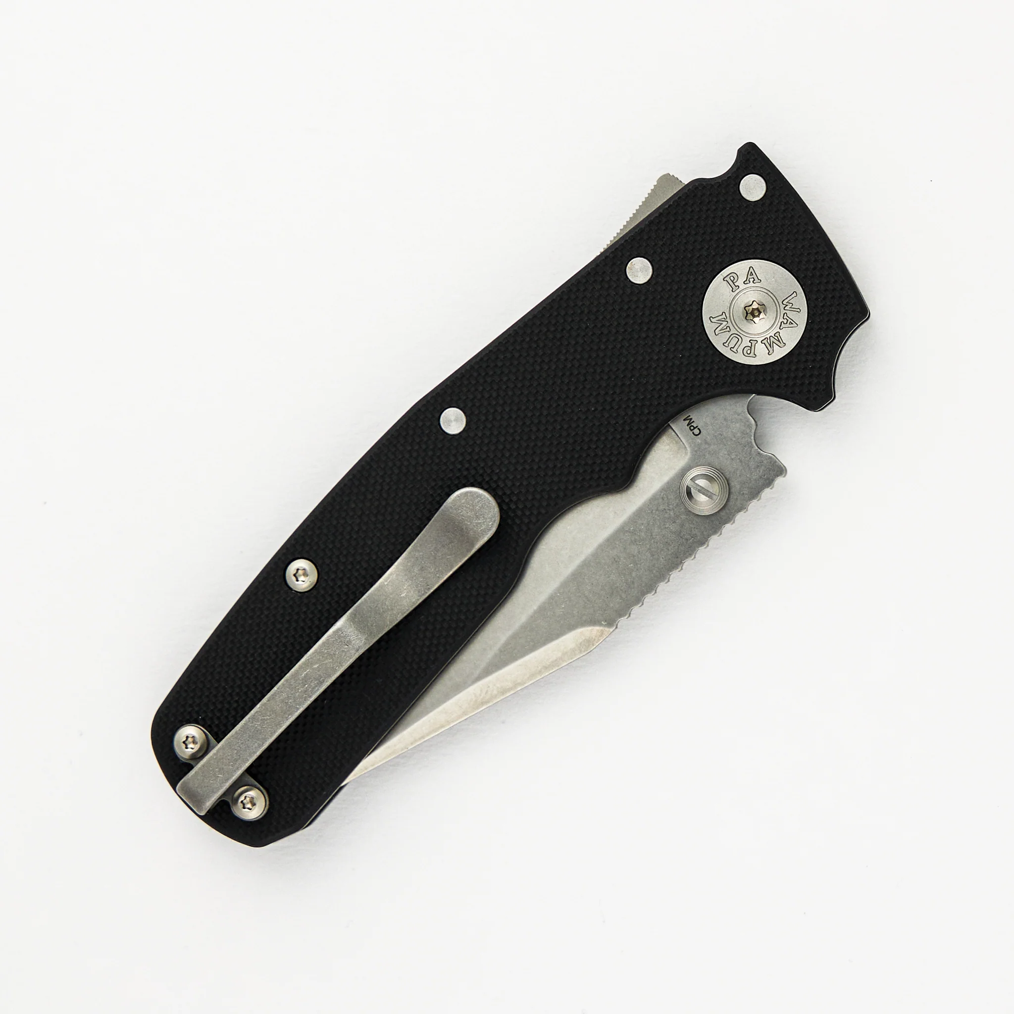 Shark Cub CPM 20CV Black G10 Handle Clip Point Stonewash Blade - Image 4