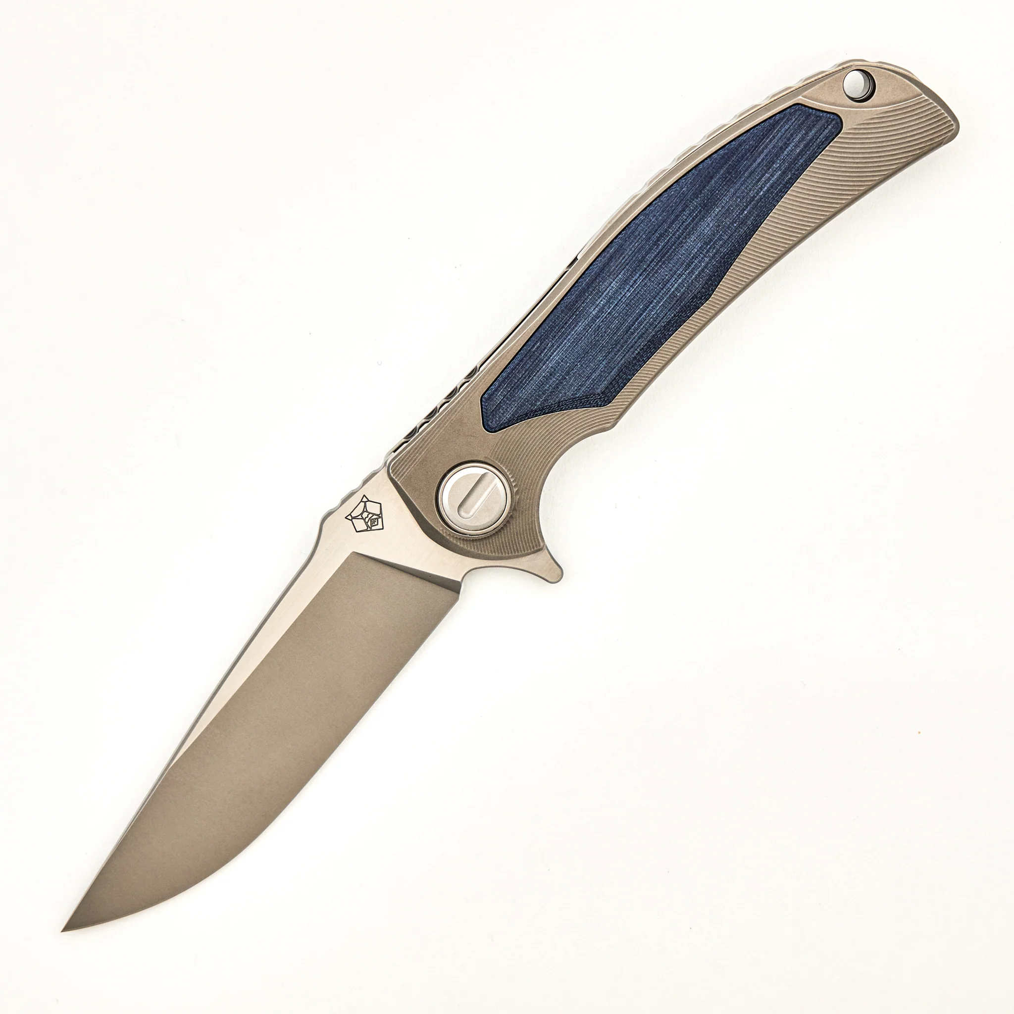 Denim Overkill - S90V Blade - Titanium Handle W/ Jeans Micarta Inlays - SRRBS (RJ Martin Design)