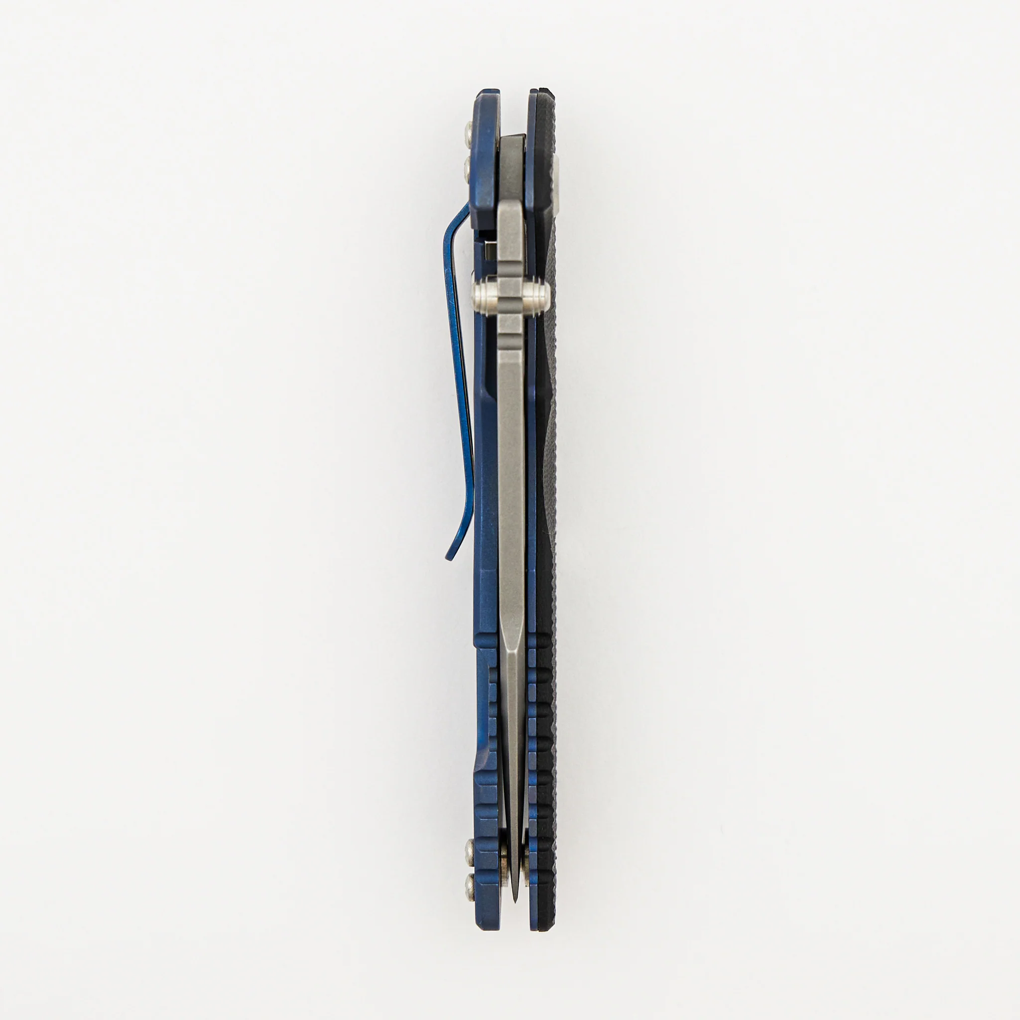 Eklipse 3.5" - MagnaCut Skinny Fullered Harpoon Spearpoint - Tri-Way - Battle Blue - Black G10 - Image 5