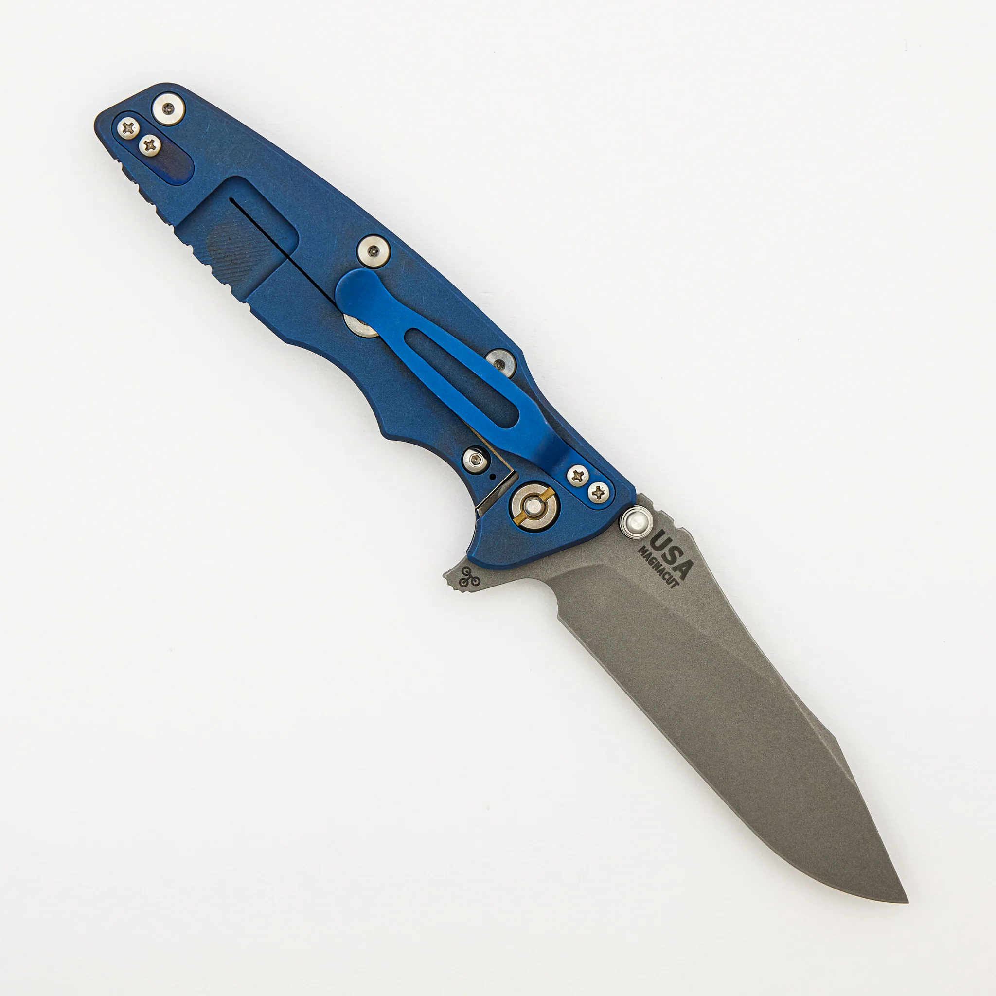 Eklipse 3.5" - MagnaCut Skinny Slicer - Hollow Grind - Tri-Way - Battle Blue - Blue/Black G10 - Image 2