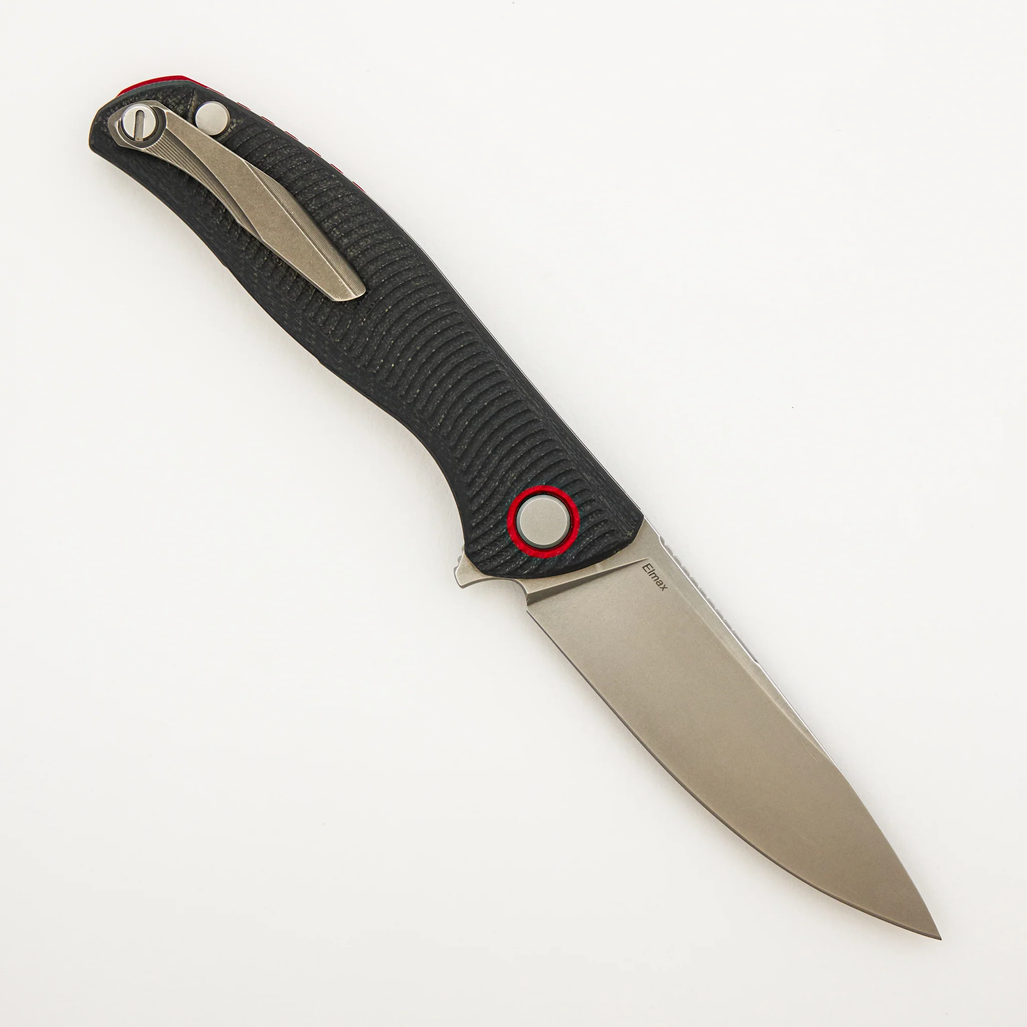 F3 - Elmax Blade - Gray G10 Handle W/ Red Accents - MRBS - Image 2