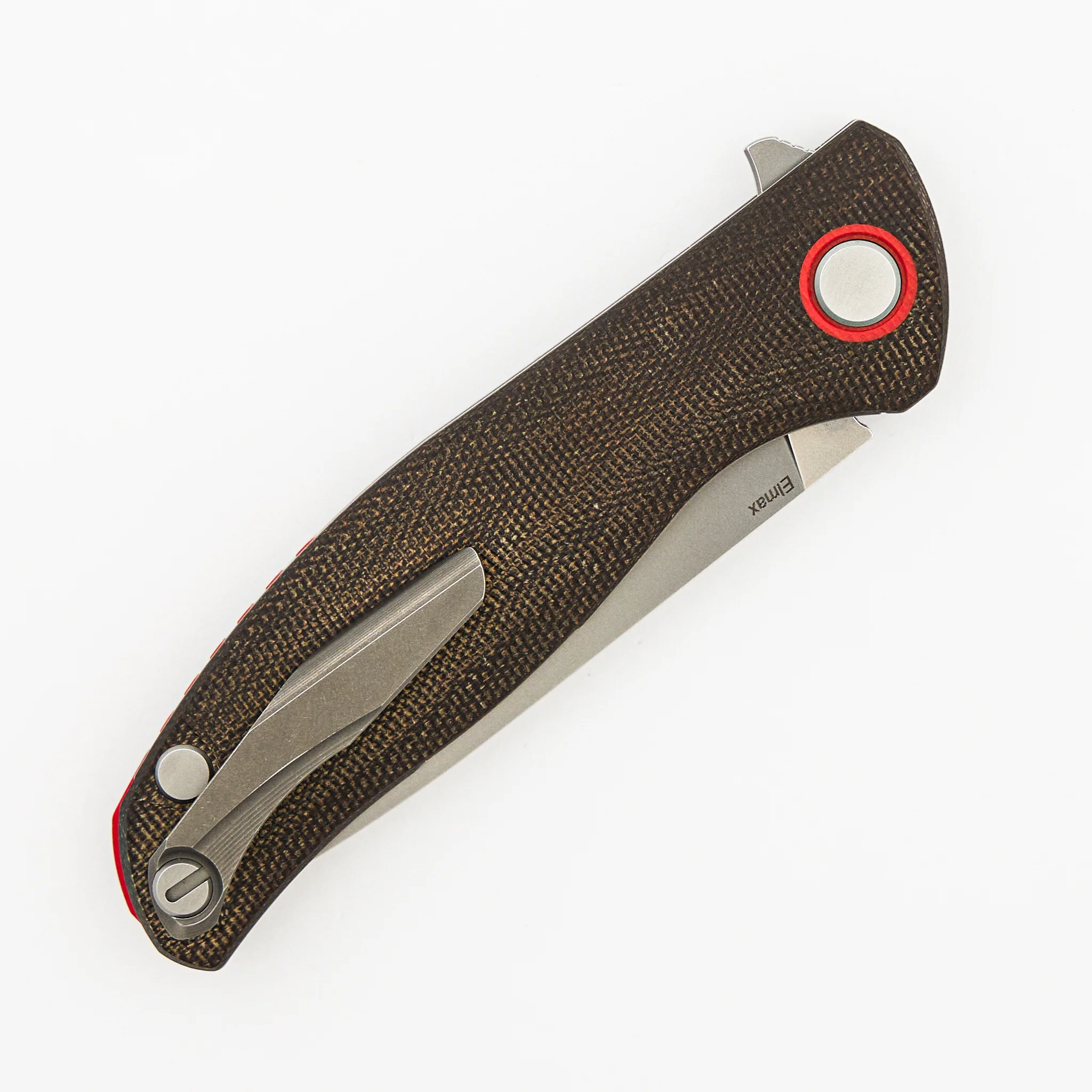 F3 - Elmax Blade - Green Canvas Micarta Handle - Orange G10 Accents - SRB - Image 4